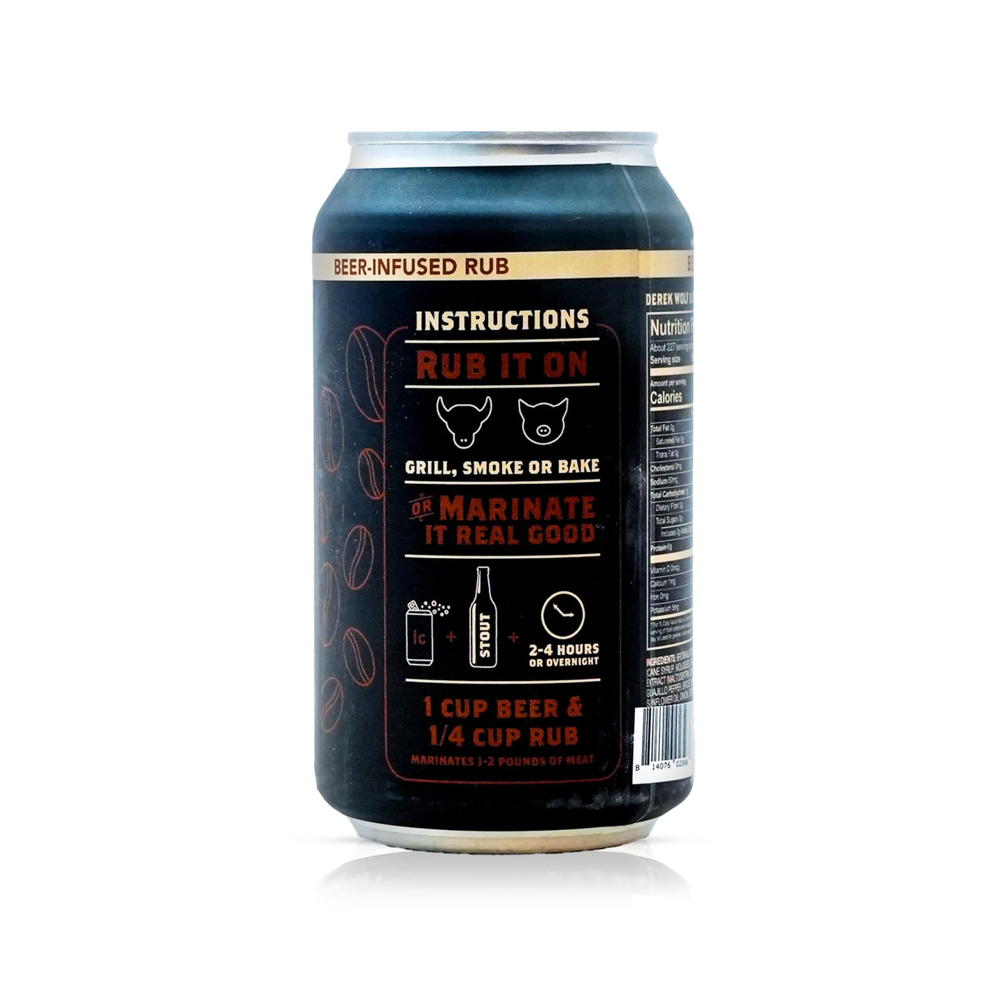 Spiceology & Derek Wolf - Imperial Coffee Stout - Beer-Infused Barbecue Rubs, Spices and Seasonings - Use On: Beef, Pork, Brownies, Nuts, Marinades, or Sauces - 8 oz Can with Resealable Lid