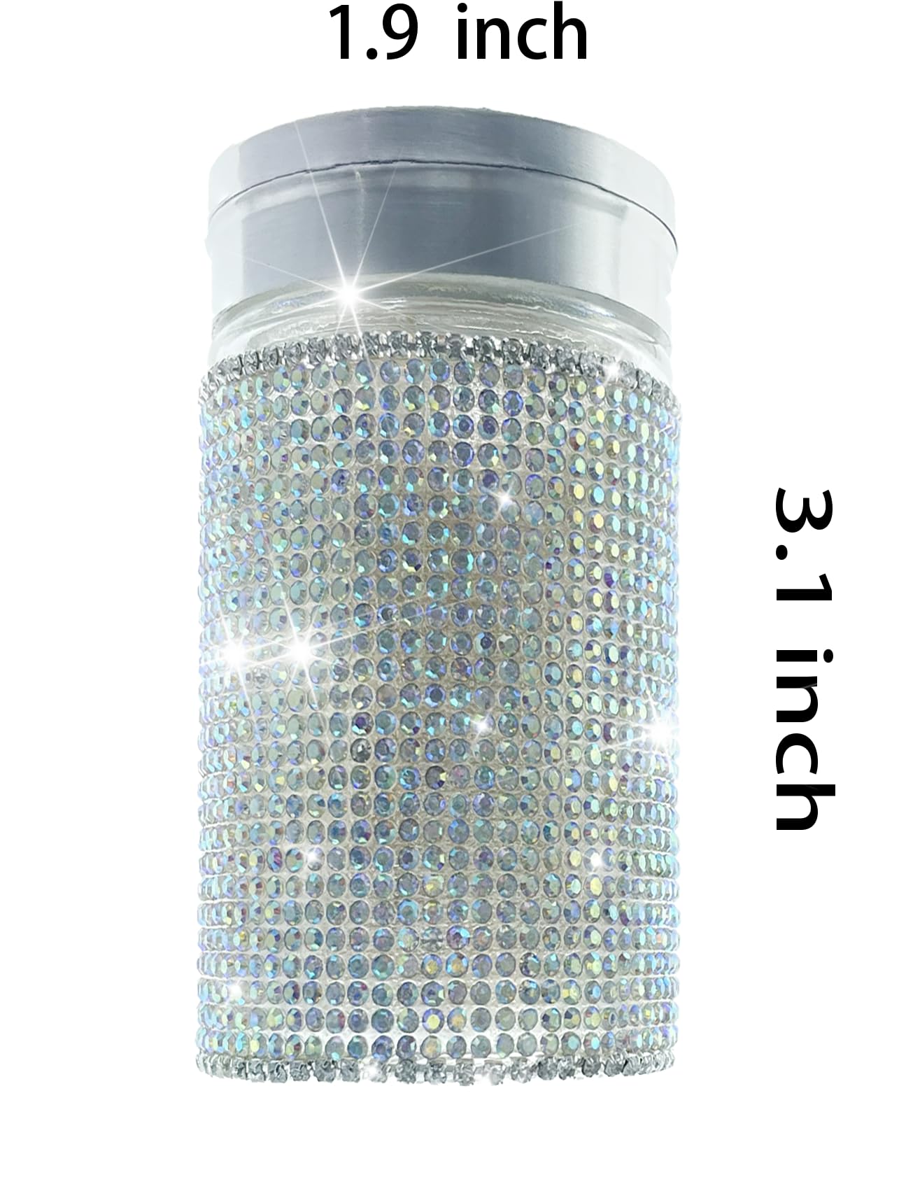 VFUIFRYI Bling Toothpick Holder Rhinestone Home Decor Silver Glitter Sparly Bling Purse Pill Bottle Multiple Uses for Home and Kitchen Decor