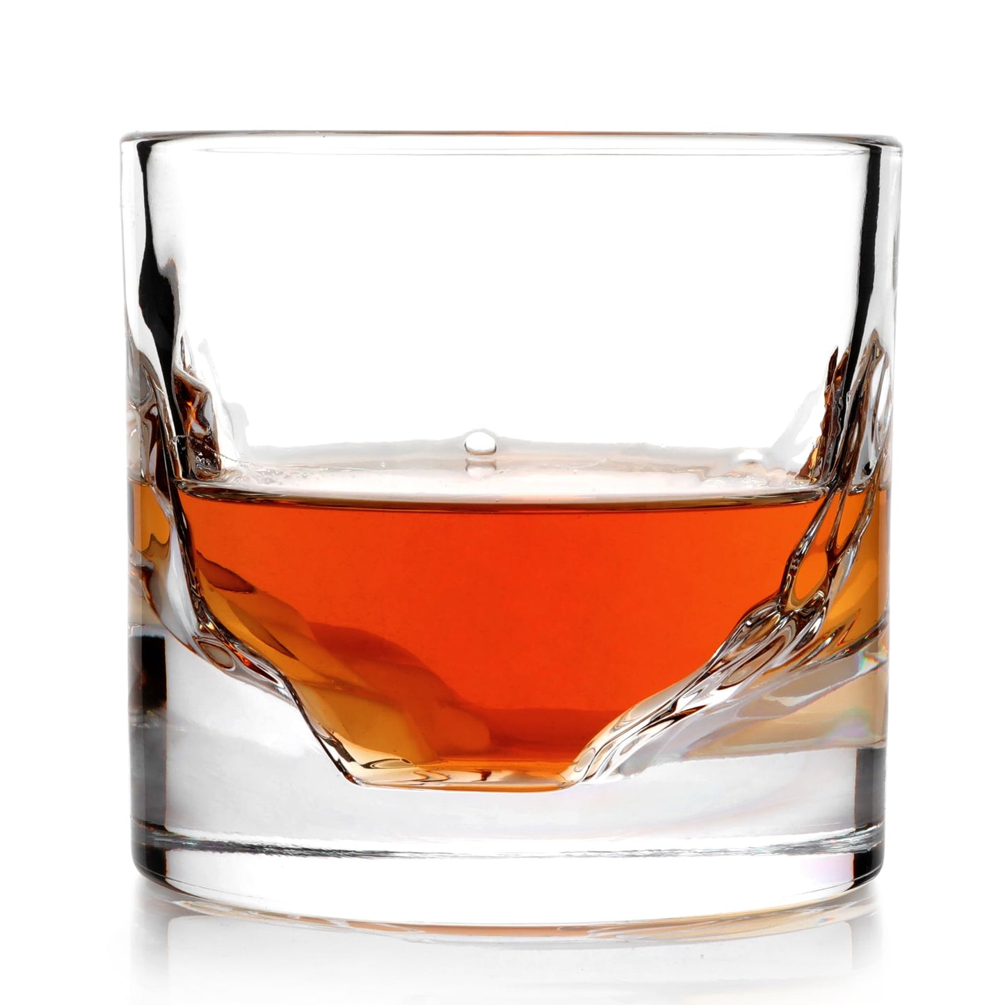 LIITON Heavy Crystal Whiskey Glasses Gift Set, Thick Freezable Bourbon Glass 1lb Each, Premium Whiskey Gifts for Men, Frozen Crystal Chills Cocktails