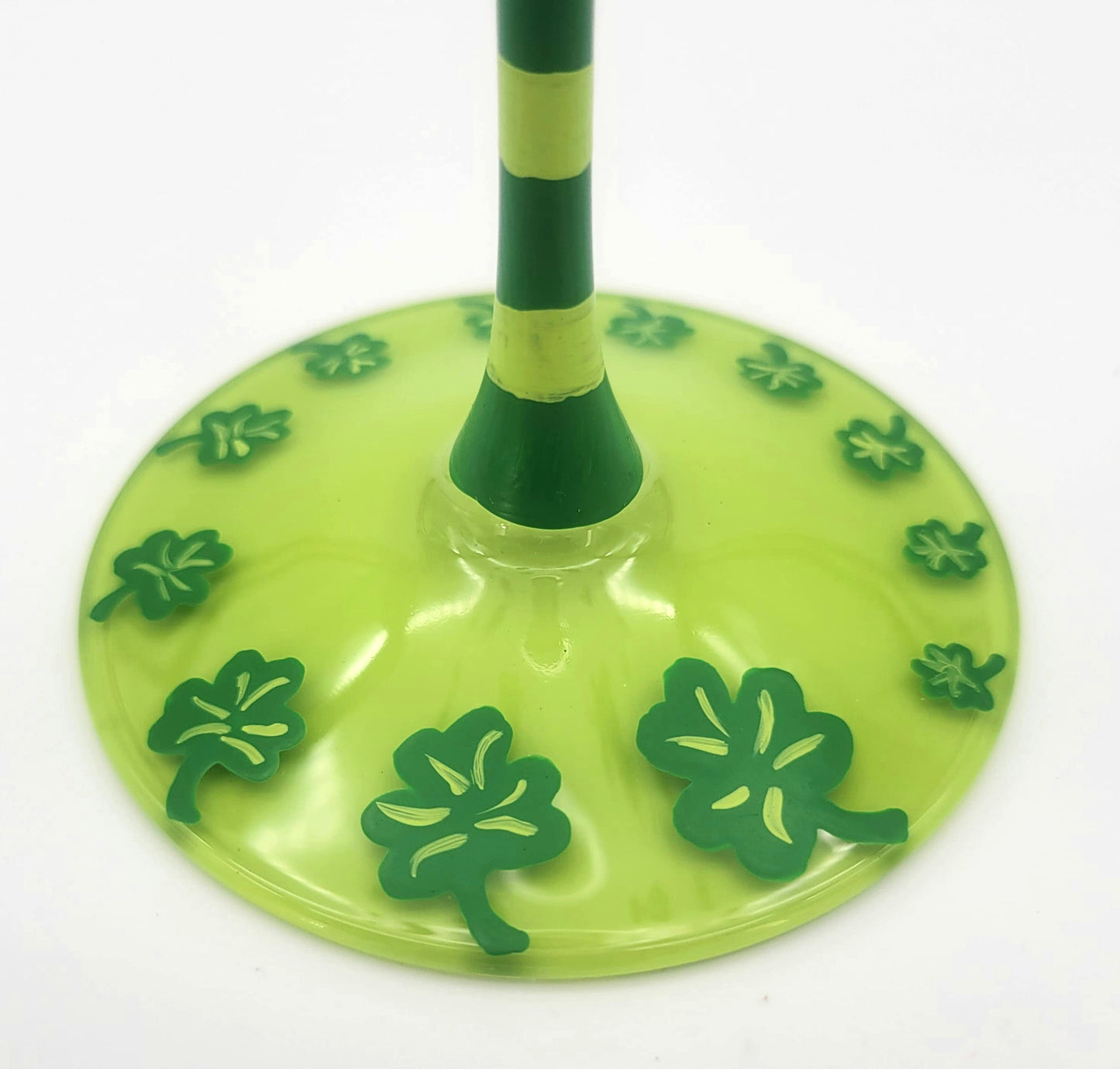 St. Patrick's Day Theme Hand Painted Martini Glass - Shamrock, Cocktail, Clovers, Green