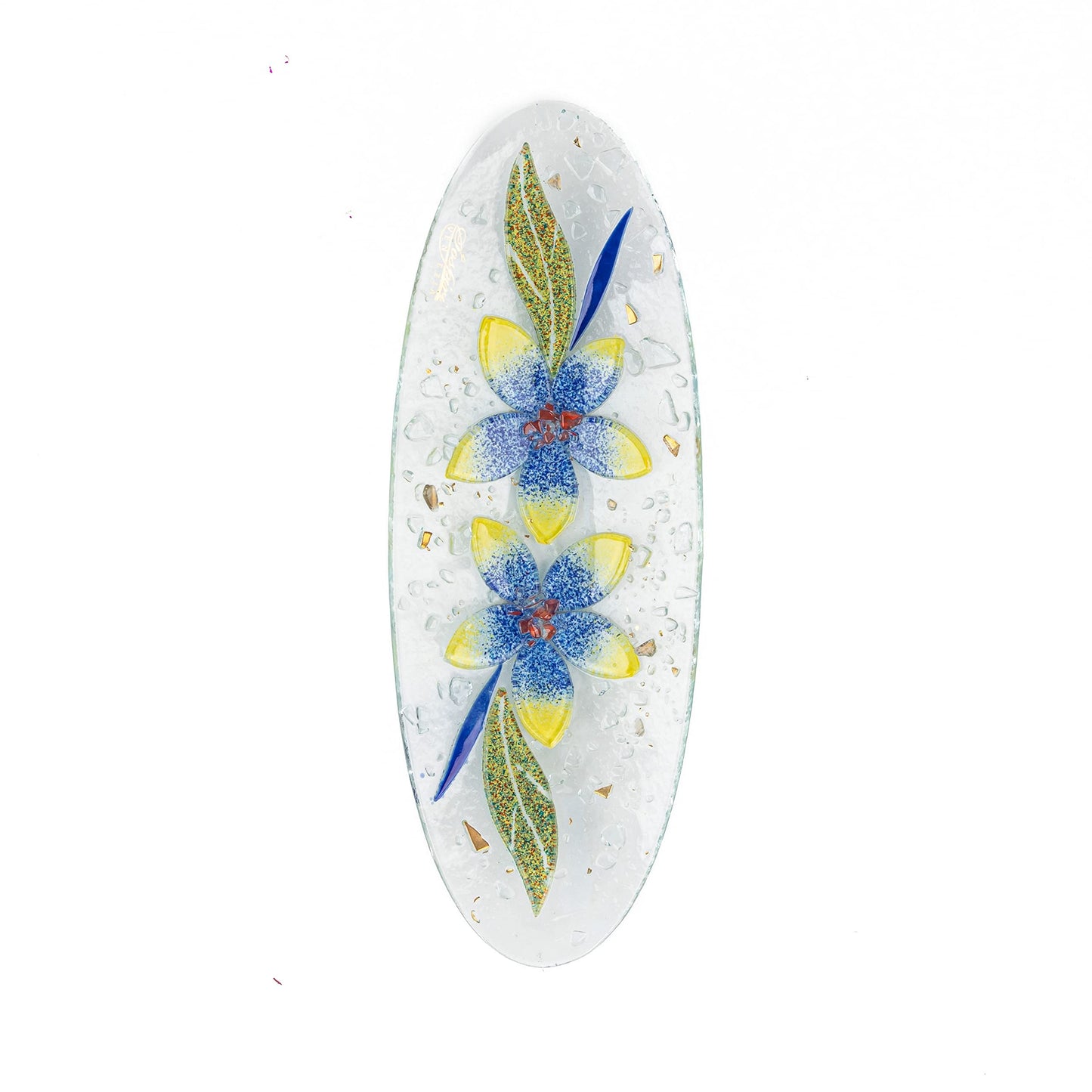 Sospiri Venezia Glass Decorative Plate Murano Glass Decorative Bowl, Gift Decoration Centerpiece Floral Decor, Catchall Bowl Catchall Tray for Entrance Table Console Living Room Dining Table 11"x4"