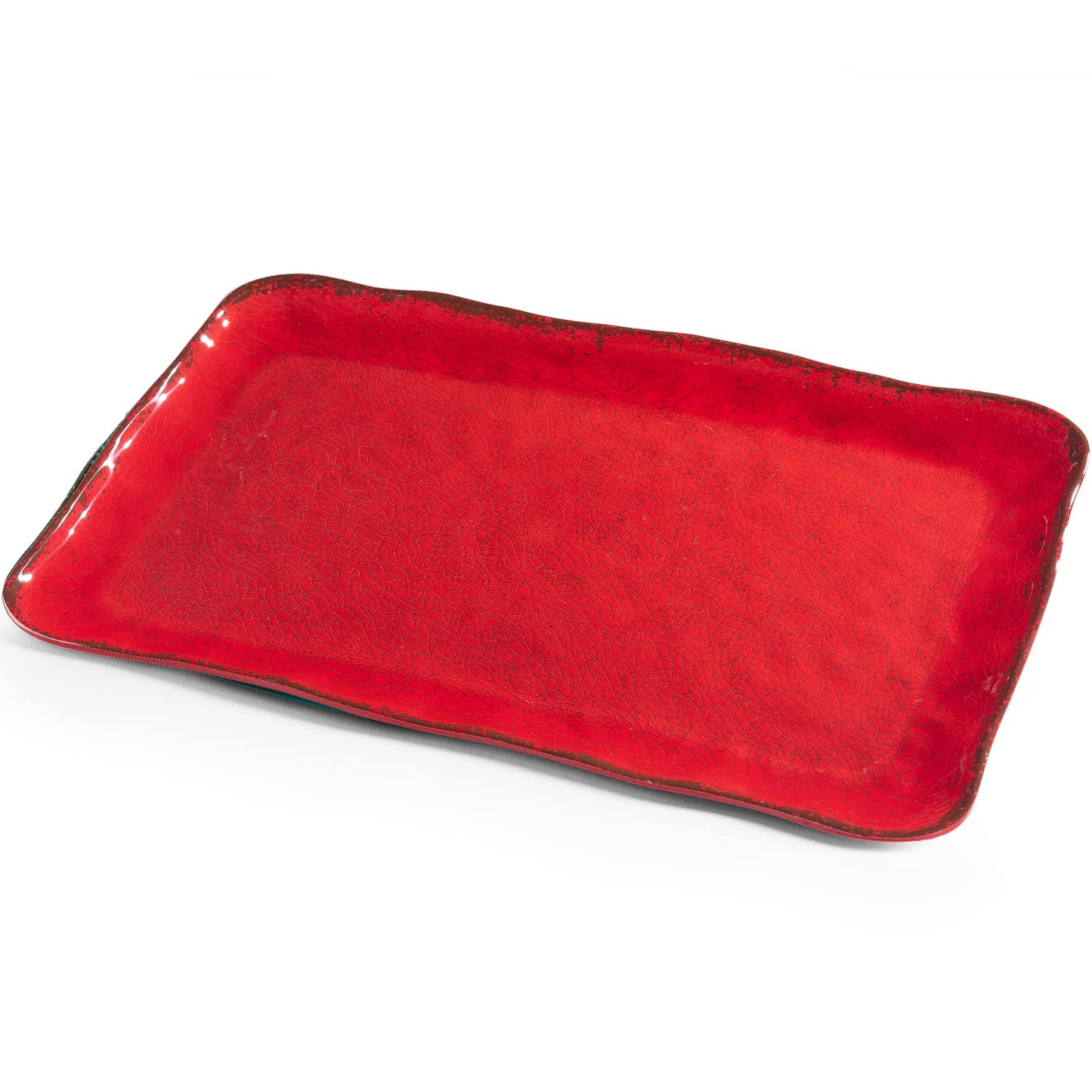 Crimson Red Melamine Platters for Serving Food, Colored Serving Trays, 17.5 x 10 Rectangular Turkey Serving Tray, Set of 2, Perfect for Outdoor, Christmas Parties, Restaurant, Dishwasher Safe