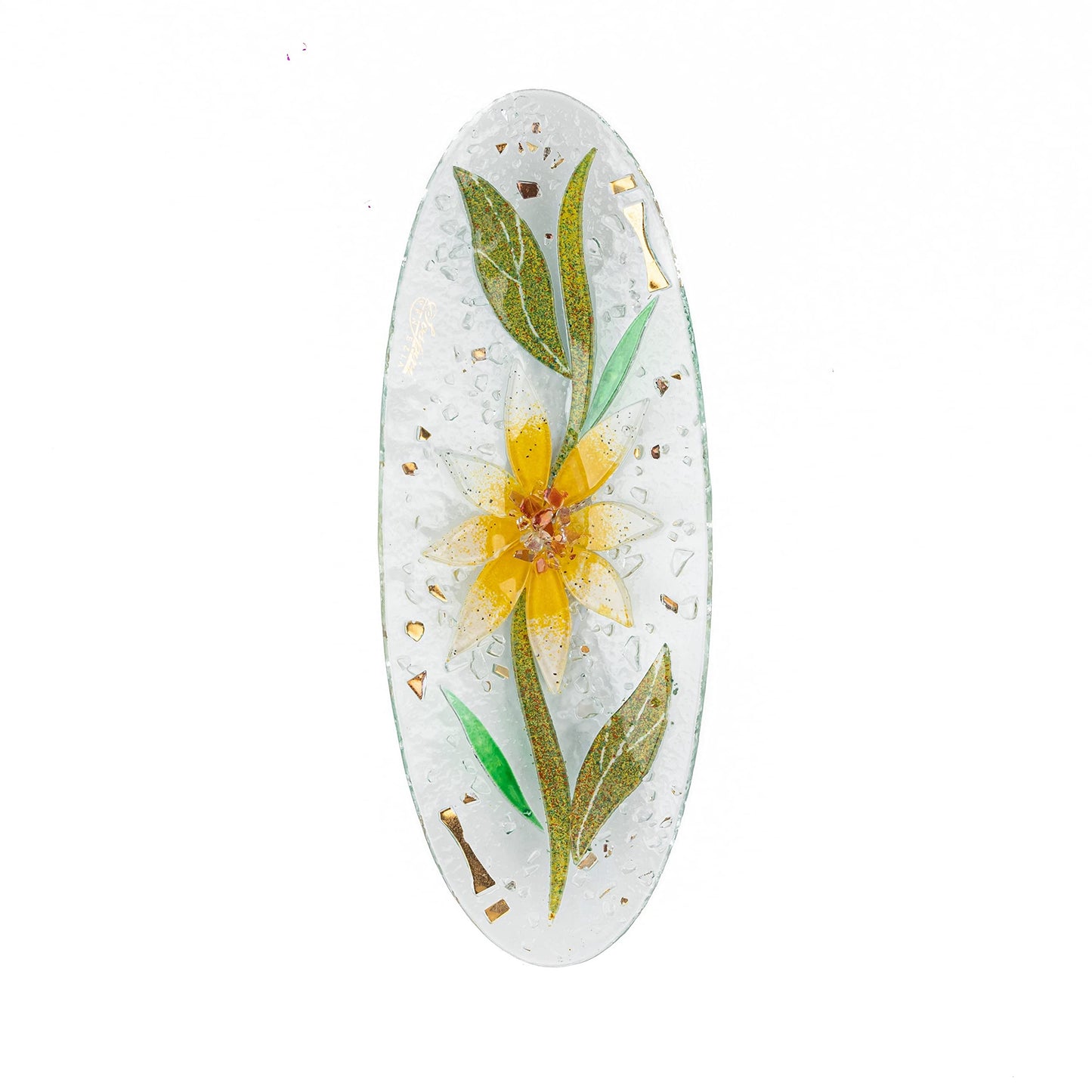 Sospiri Venezia Glass Decorative Plate Murano Glass Decorative Bowl, Gift Decoration Centerpiece Floral Decor, Catchall Bowl Catchall Tray for Entrance Table Console Living Room Dining Table 11"x4"