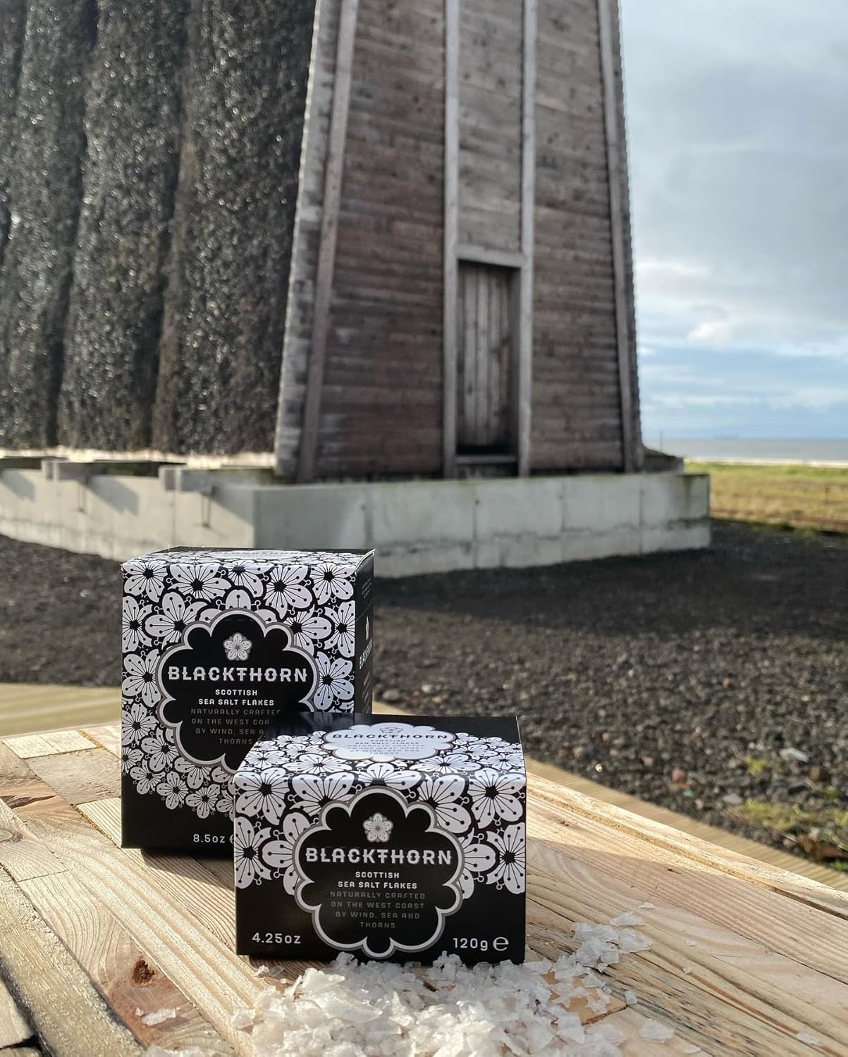 Blackthorn Scottish Gourmet Sea Salt Flakes - Natural and Unrefined, 4.25oz Box