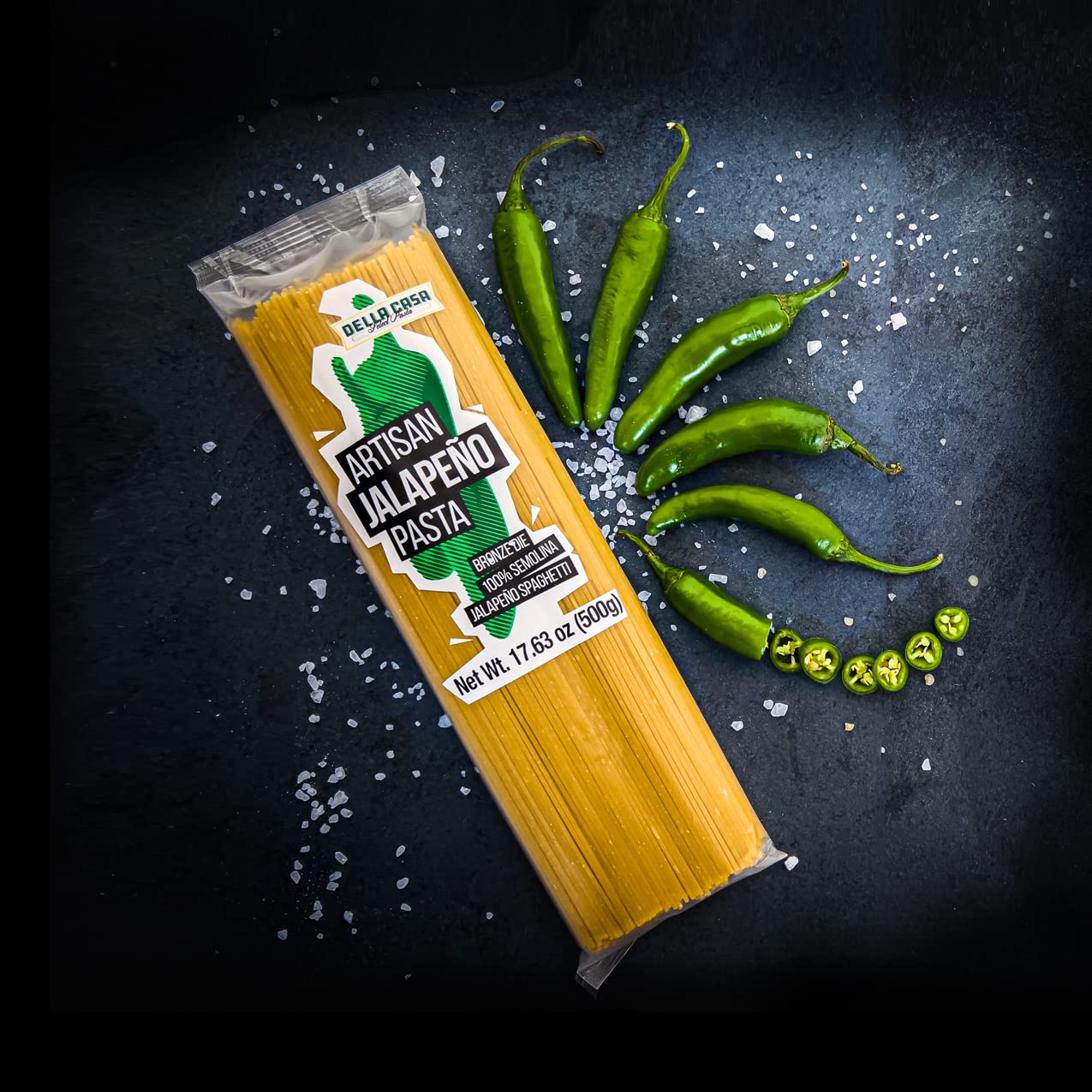Della Casa Select Pasta - Premium Artisan Flavored Spaghetti Variety Pack, Jalapeño, Chorizo, Chile Poblano, Chipotle, Made with 100% Durum Wheat Semolina, 17.63oz ea, Perfect for Gourmet Dishes (4 Pk).
