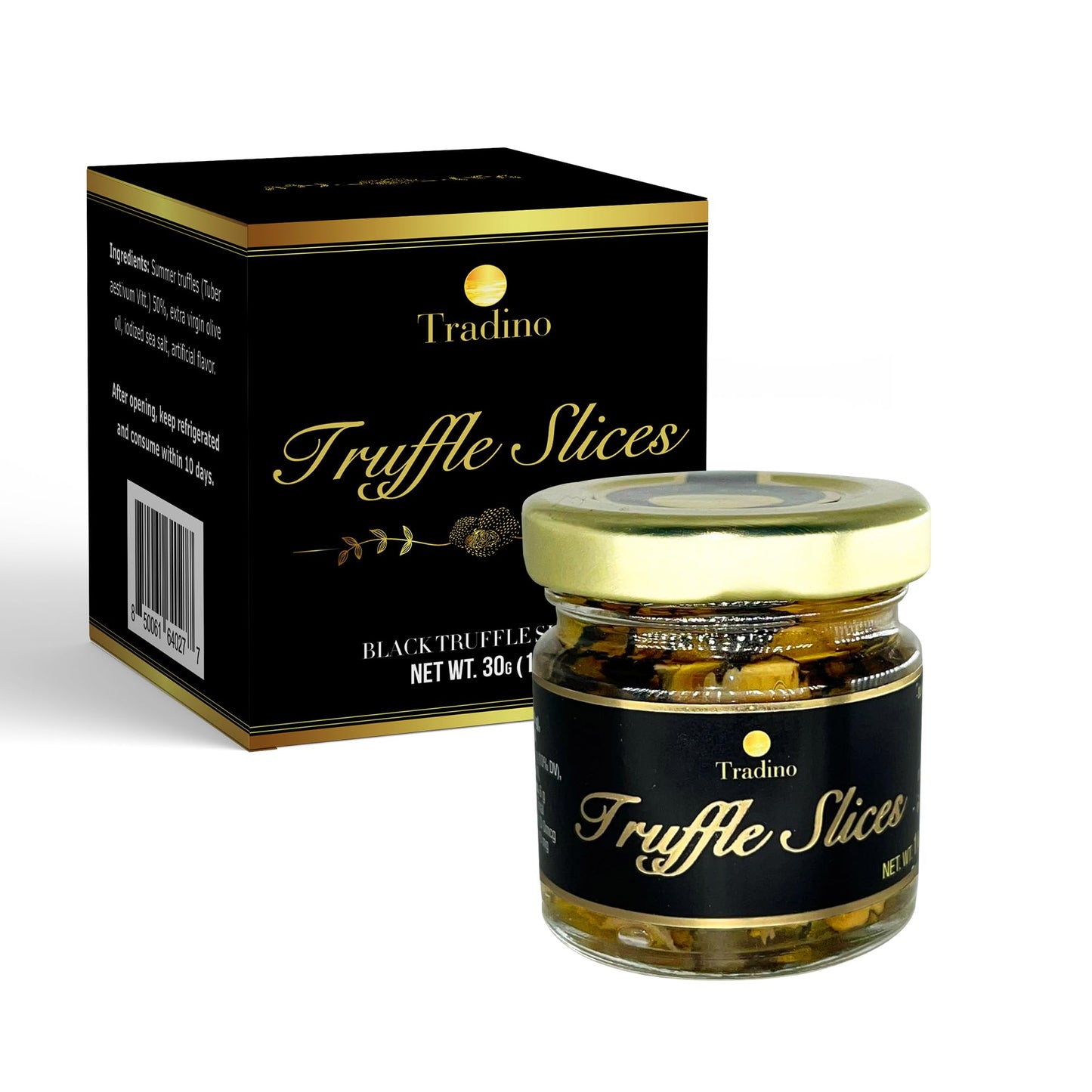 Tradino Premium Black Truffle Slices | Fresh Black Truffle Carpaccio | Luxury Gourmet Finishing | Ideal for Enhancing Dishes | 30 Grams | 1 Oz