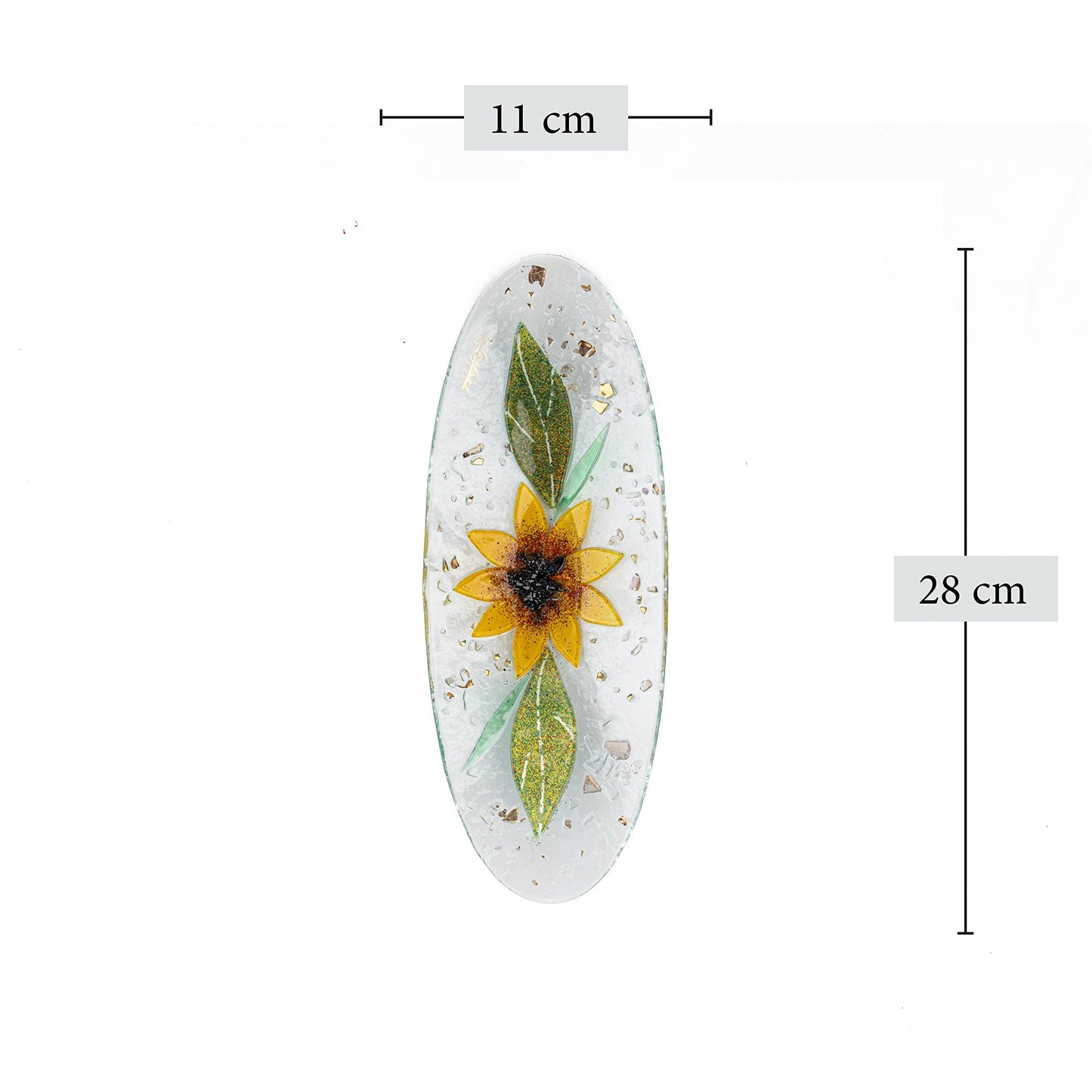 Sospiri Venezia Glass Decorative Plate Murano Glass Decorative Bowl, Gift Decoration Centerpiece Floral Decor, Catchall Bowl Catchall Tray for Entrance Table Console Living Room Dining Table 11"x4"