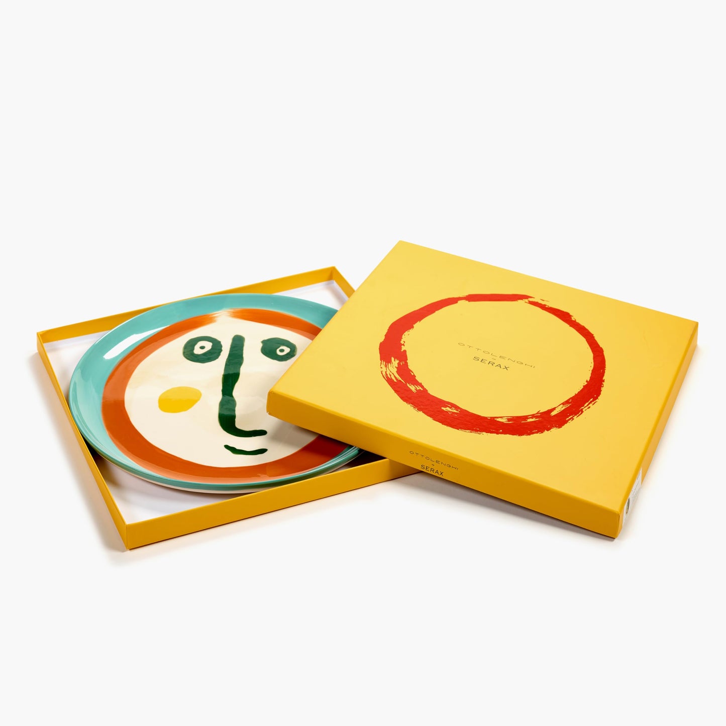 Serax Blue Serving Plate with Face | Feast tableware by Ottolenghi | Serving Tray Dish Set for 1 | Stoneware Microwave Safe Plates | Farmhouse Kitchen and Dinnerware Sets for Home, Party