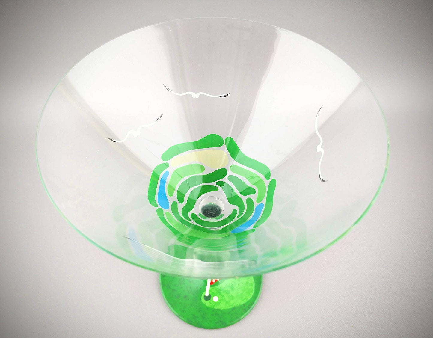 Golf Martini Glass - Hand Painted - 19th Hole - Gift for Him, Dad, Golfer