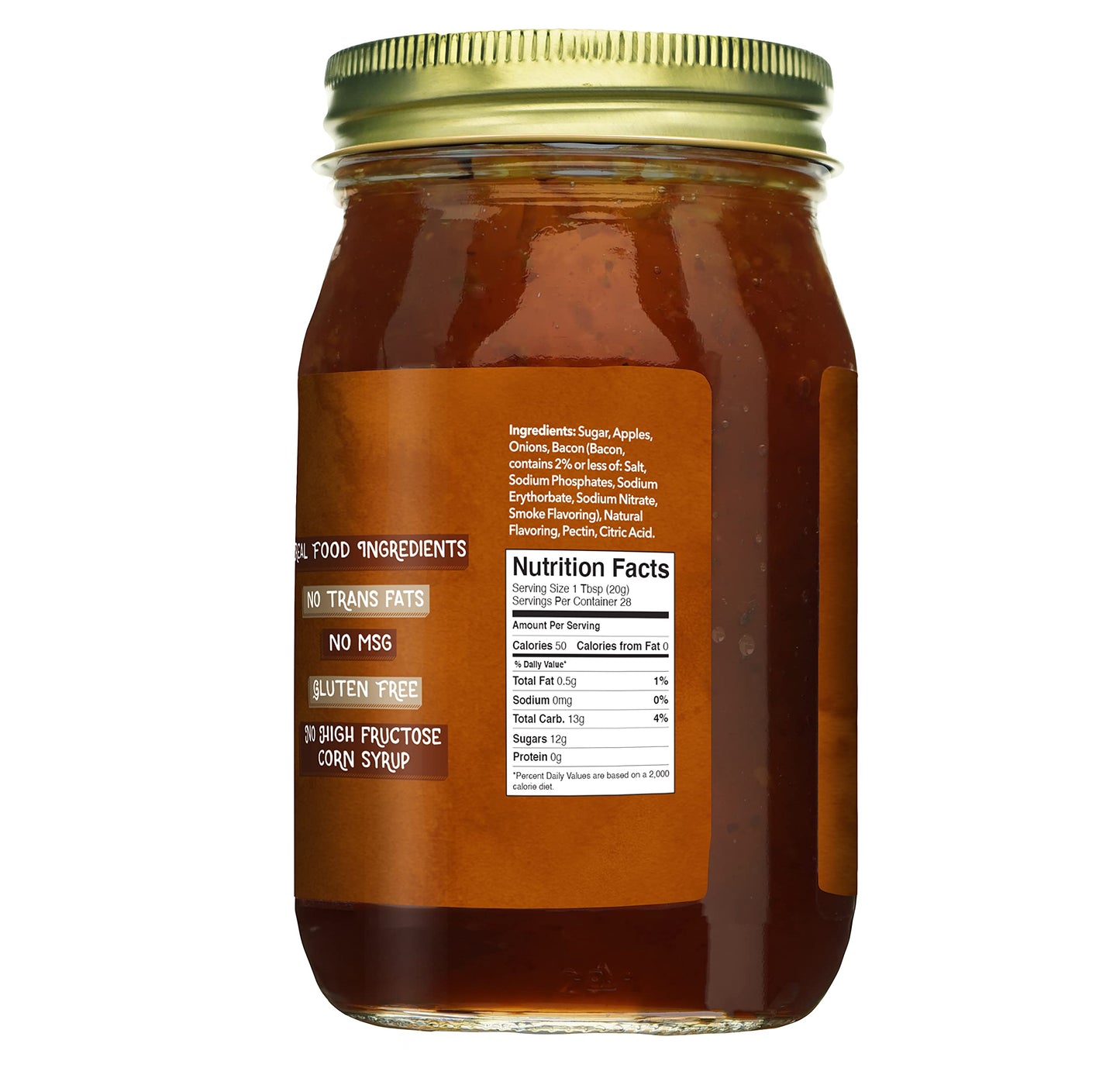 Green Jay Gourmet Bacon Jam - Classic Spread for Burgers, Sandwiches, Toast, Charcuterie - Sweet & Savory Flavoring for Meat Cuts, Poultry, Dressing - Zero Trans Fat, No MSG, Gluten-Free - 20 Oz.