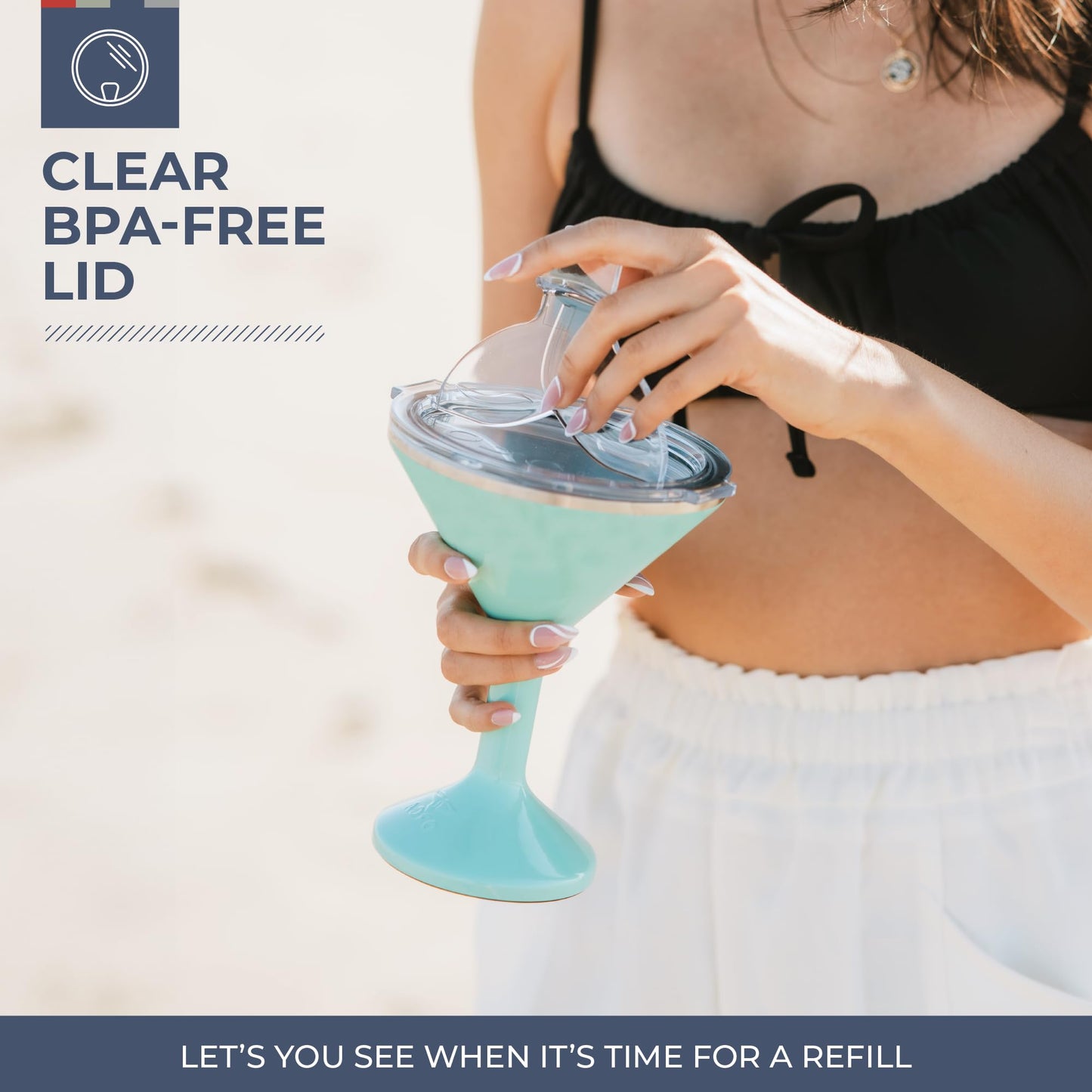 ORCA Tini 13oz Stainless Steel Martini Glass | Temperature Insulated Tumbler for Every Outdoor, Picnic, Poolside, Beach & Patio Party — Stainless Steel