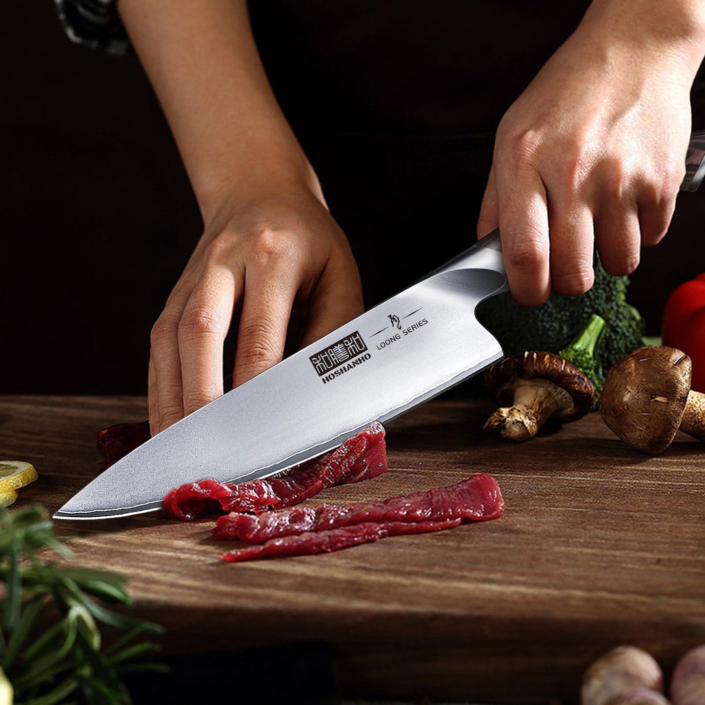 HOSHANHO 3-Piece Knife Set, Professional Japanese AUS-10 Stainless Steel Kitchen Knife Set, Ultra Sharp Chef Knives Sets with Ergonomic Pakkawood Handle