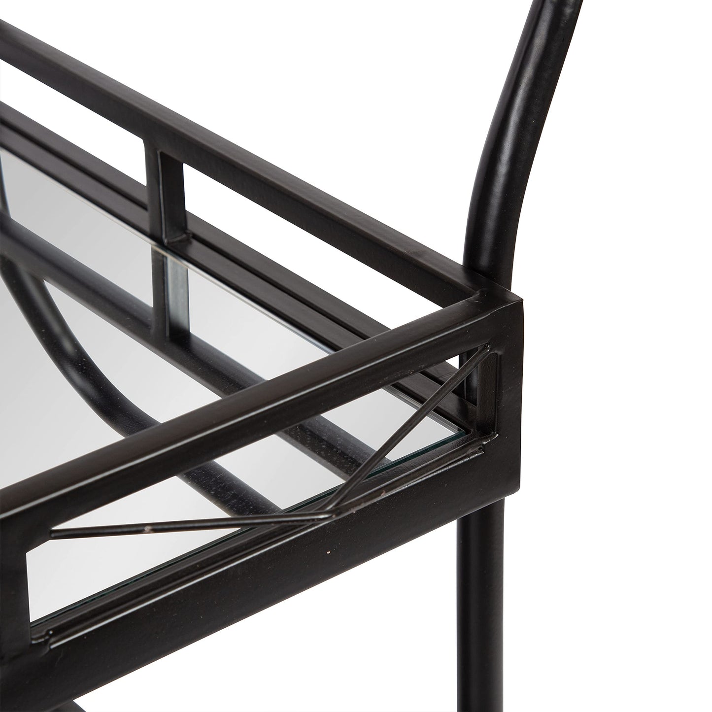 Kate and Laurel Ketia Modern Metal Bar Cart, 23 x 13 x 34, Black, Glamorous Three Tier Bar Cart for Display and Storage