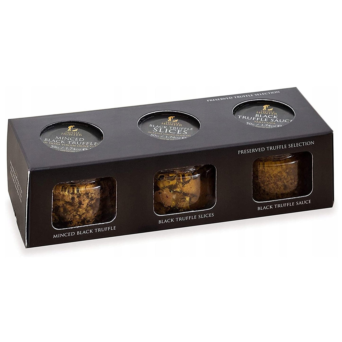 TruffleHunter - Preserved Black Truffle Selection - Minced Truffle, Truffle Slices, Truffle Sauce (3 x 1.77 Oz. Each)