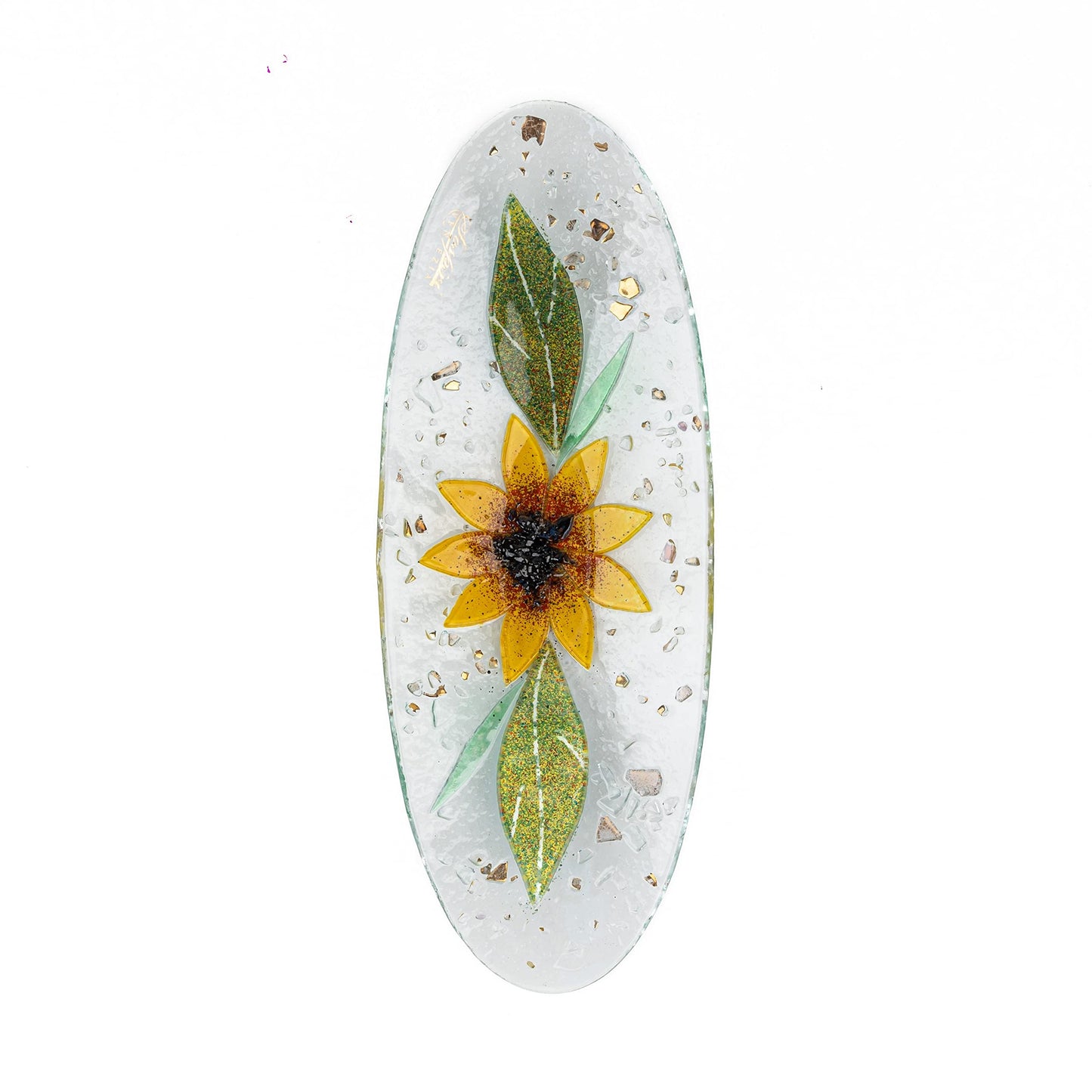 Sospiri Venezia Glass Decorative Plate Murano Glass Decorative Bowl, Gift Decoration Centerpiece Floral Decor, Catchall Bowl Catchall Tray for Entrance Table Console Living Room Dining Table 11"x4"