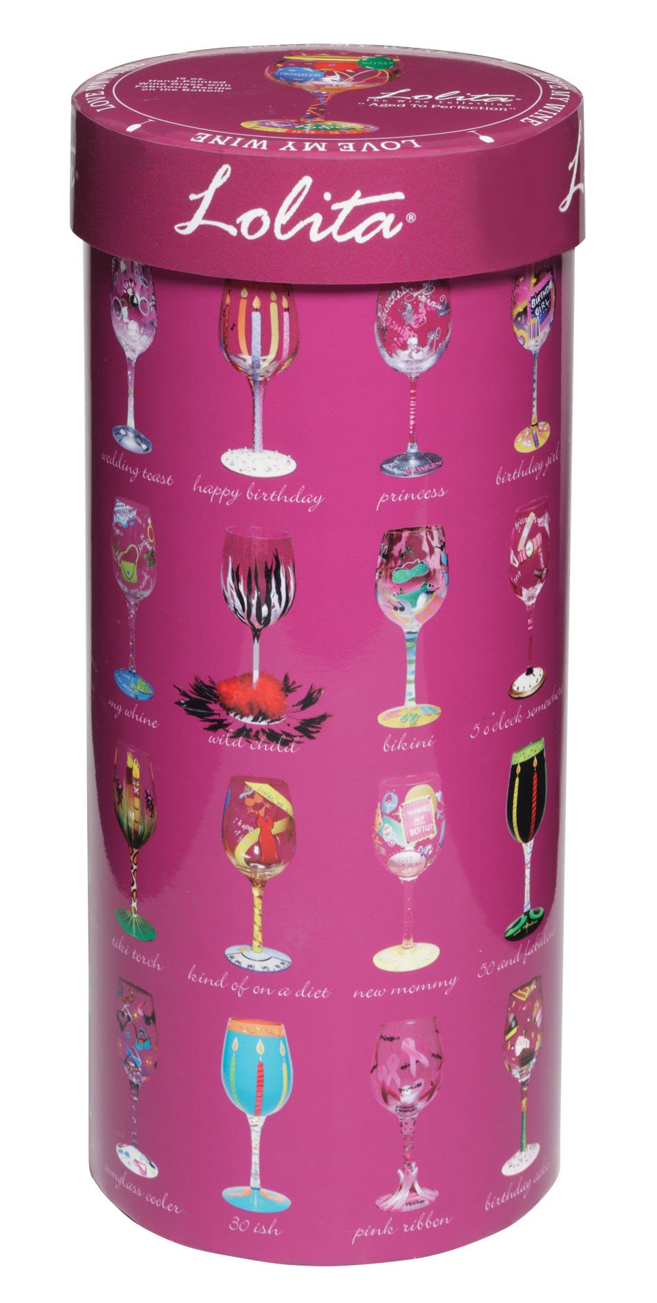 Lolita My Tiara Artisan Painted Wine Glass Gift