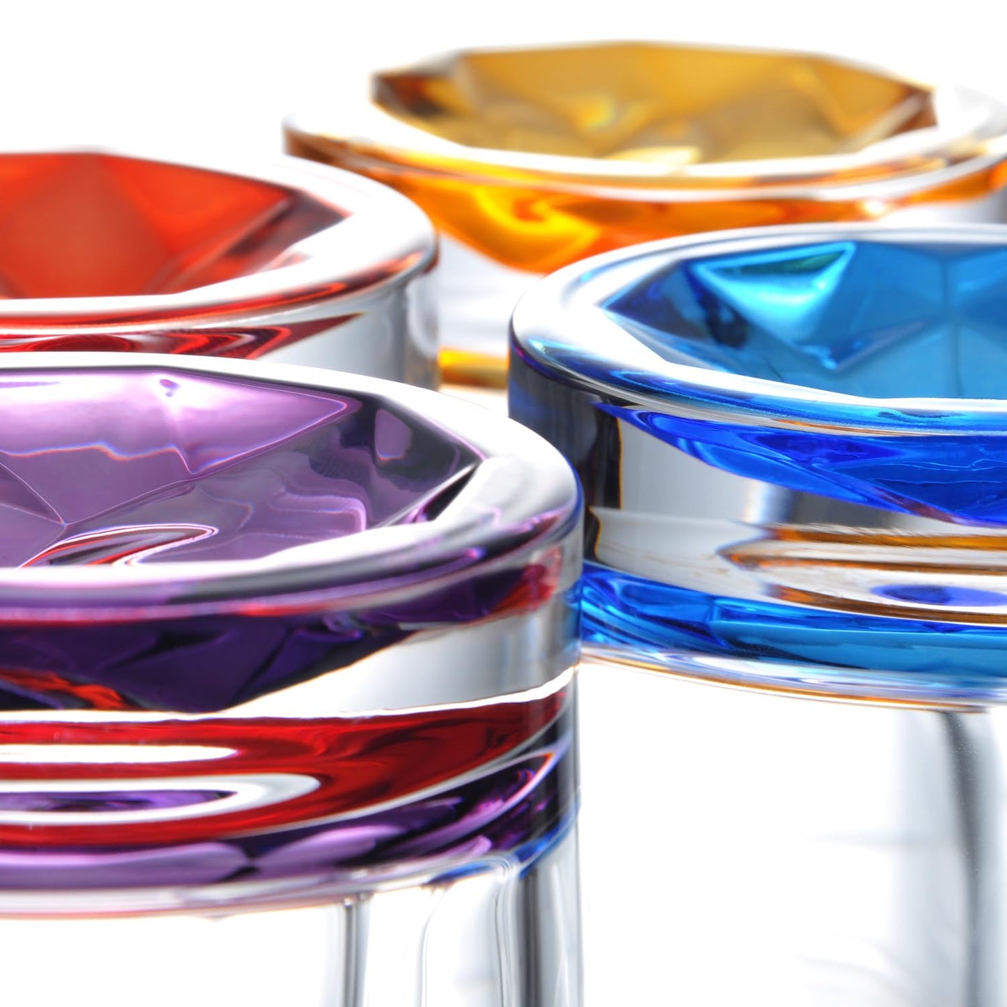 inmute Mesa Drinking Glasses, Double Old Fashioned Glasses for Home Bar, 8.5 oz Colored Mountain Base Glassware Set of 4, Rocks Glasses and Whiskey Glasses set for Bourbon, Scotch
