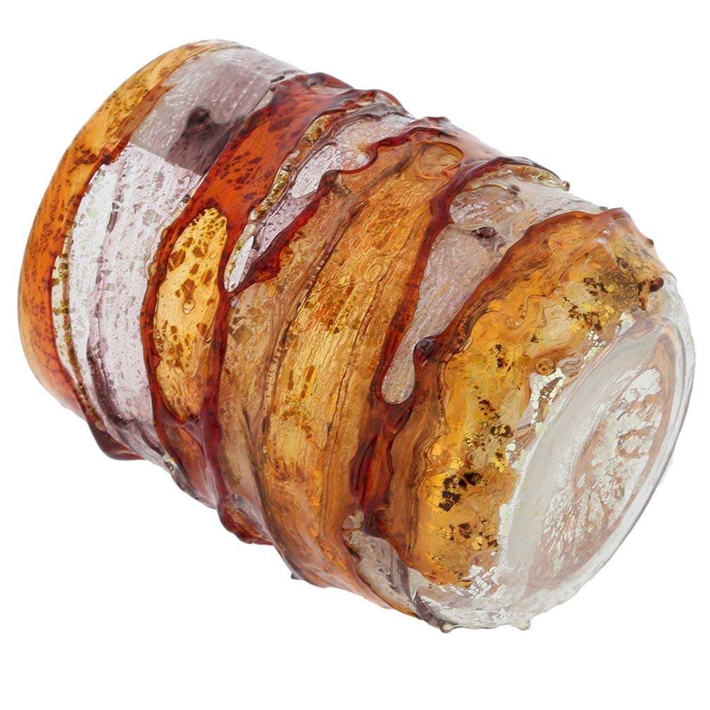 GlassOfVenice Murano Sbruffo Tumler - Golden Brown Purple