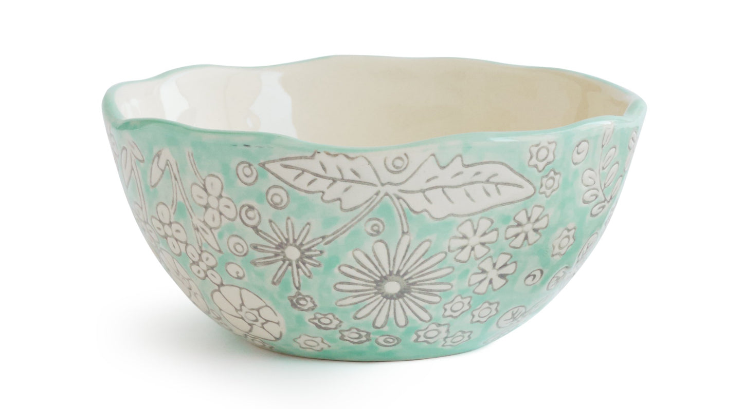Dorotea Hand Painted Small Fruit Bowl, 5.25-Inch, Set of 4, Assorted