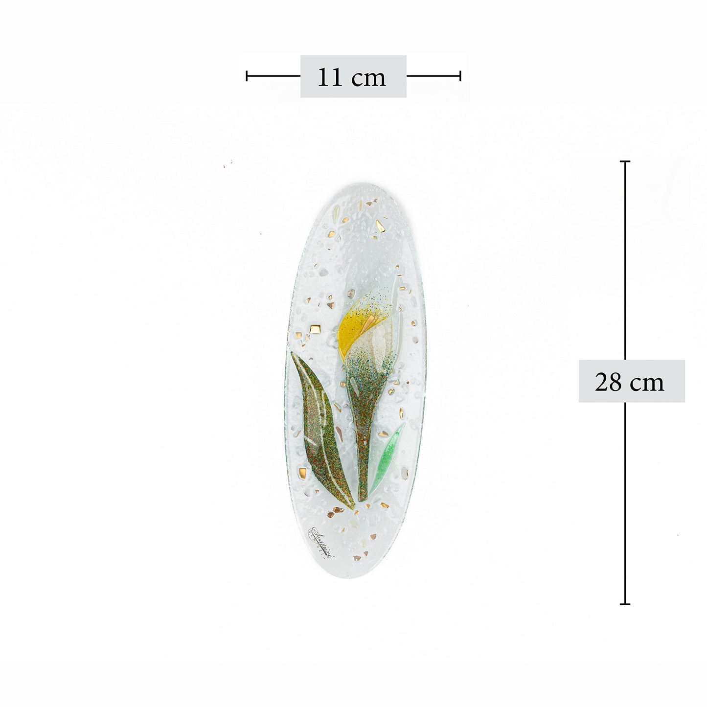 Sospiri Venezia Glass Decorative Plate Murano Glass Decorative Bowl, Gift Decoration Centerpiece Floral Decor, Catchall Bowl Catchall Tray for Entrance Table Console Living Room Dining Table 11"x4"