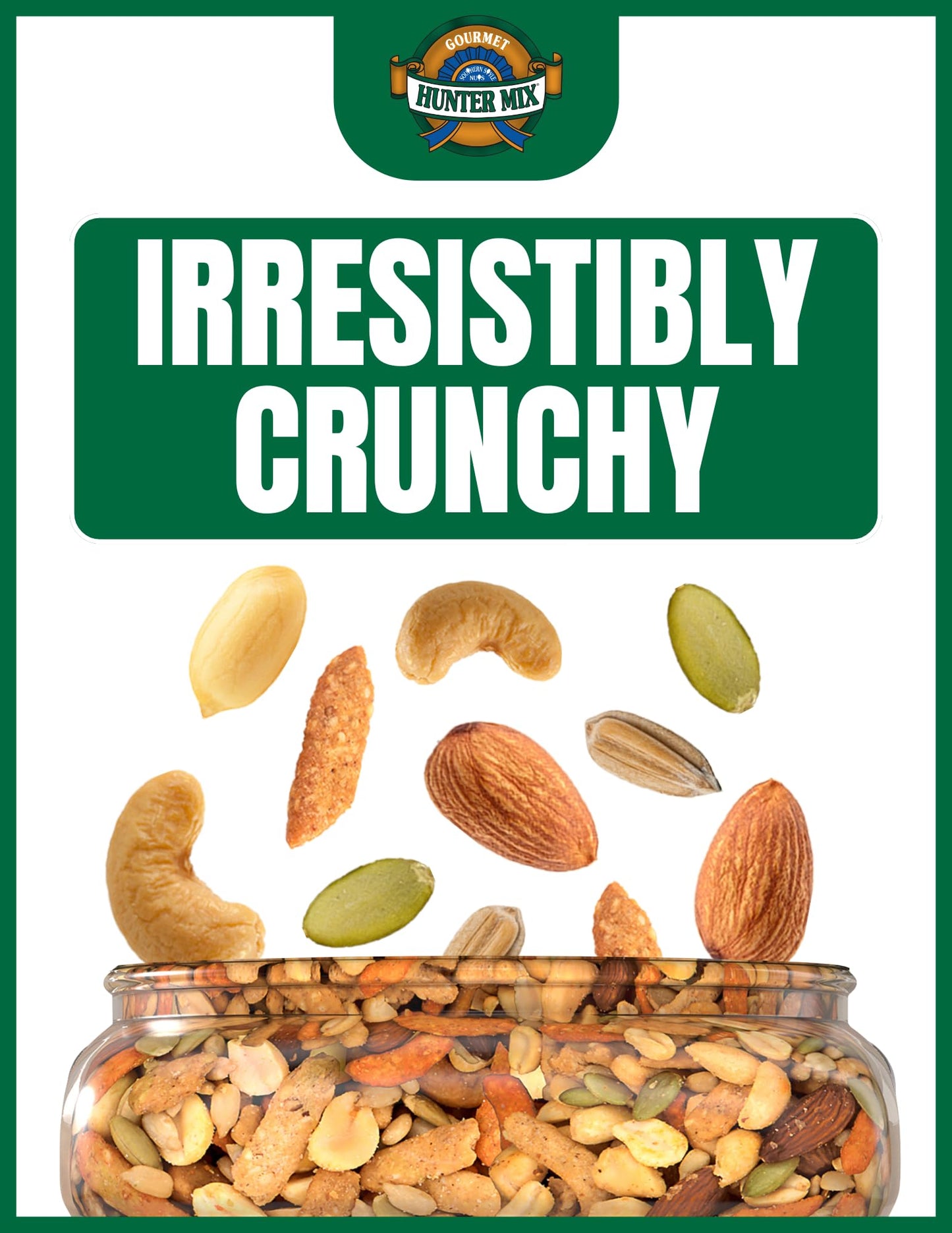 Southern Style Nuts Gourmet Hunter Mix, 23 Ounces, Sesame Sticks, Peanuts, Sunflower Kernels, Almonds, Cashews, and Pepitas