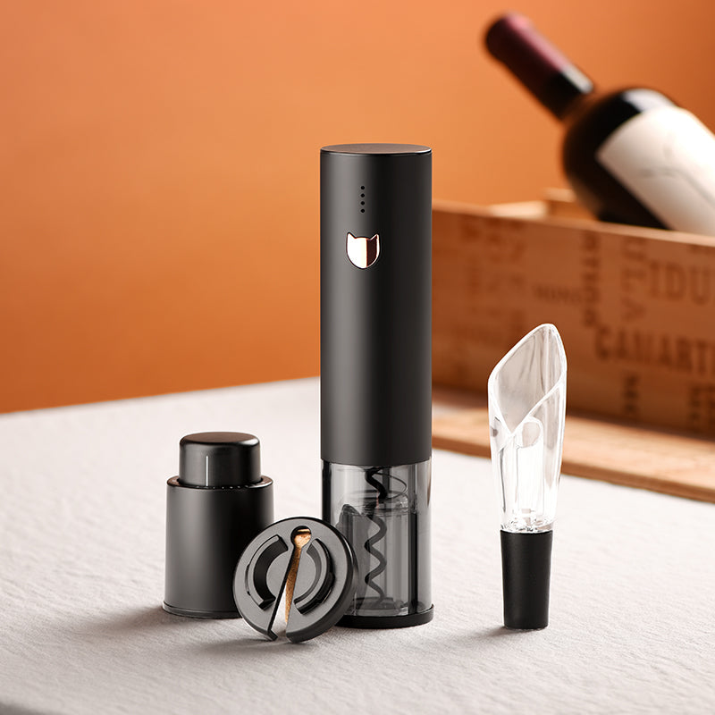 Wine Gifts-Electric Wine Opener-Automatic Wine Opener Rechargeable-Cordless Electric Corkscrew-Wine Bottle Opener with Foil Cutter, 2 in 1 Aerator Pourer, Vacuum Stopper, Gift Box