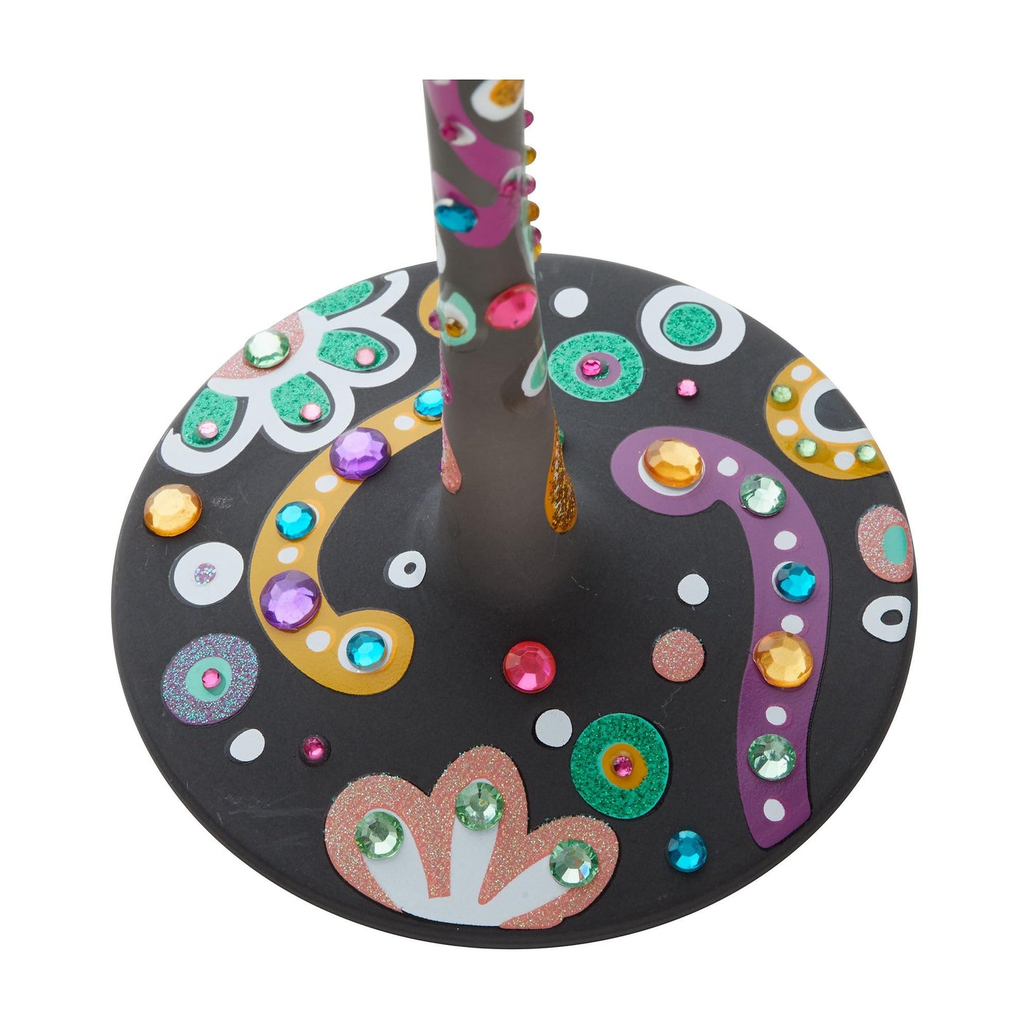 Enesco Designs by Lolita Halloween Sugar Skulls Super Bling Artisan Wine Glass, 22 Ounce, Multicolor