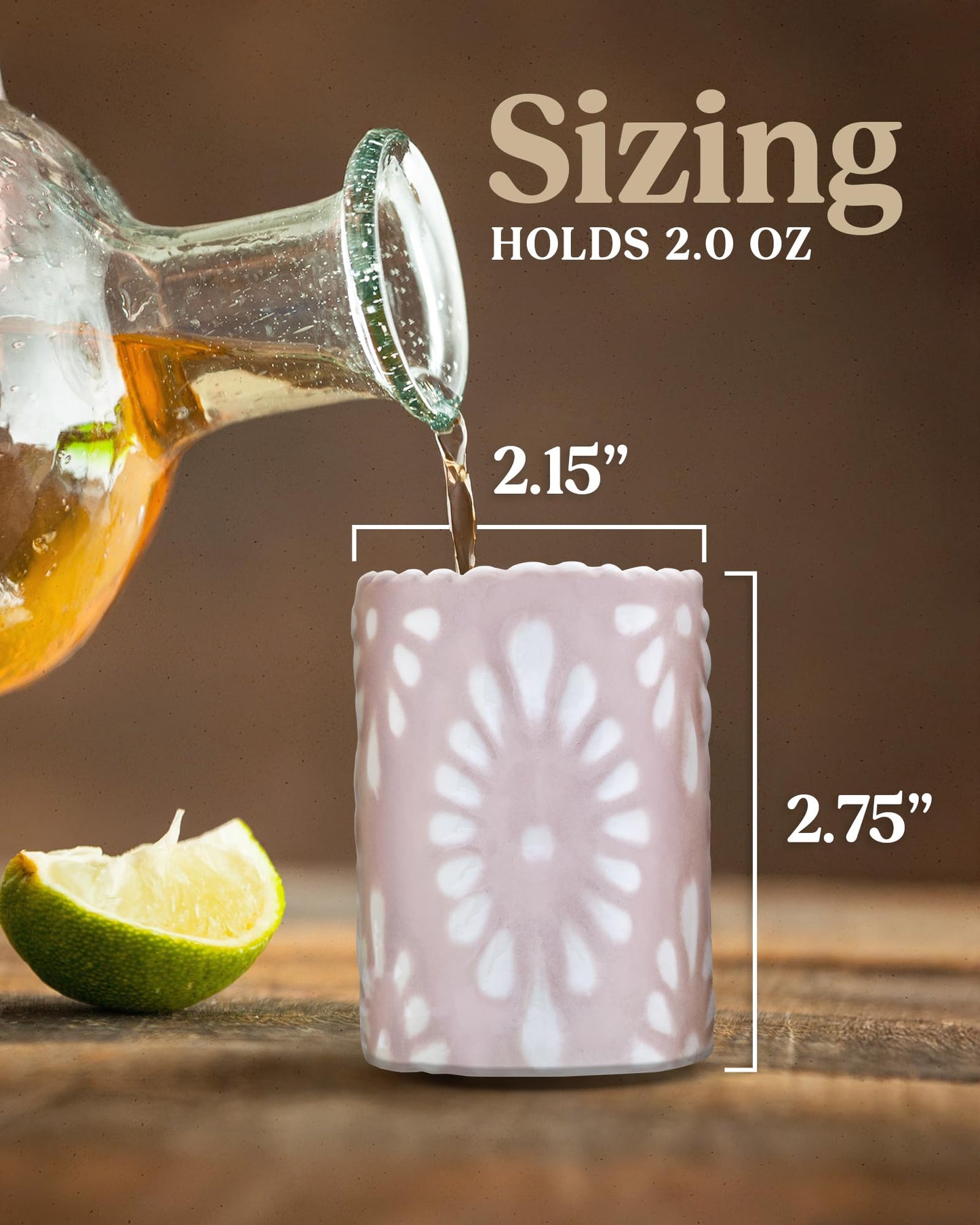 MEZCASA Talavera Shot Glasses — 100% Handmade Ceramic Tequila Shot Glasses with Talavera Mexican Pottery Design — Perfect Tequila Gifts for Women & Men for Any Occasion (BLUSH PINK| SET OF 4)