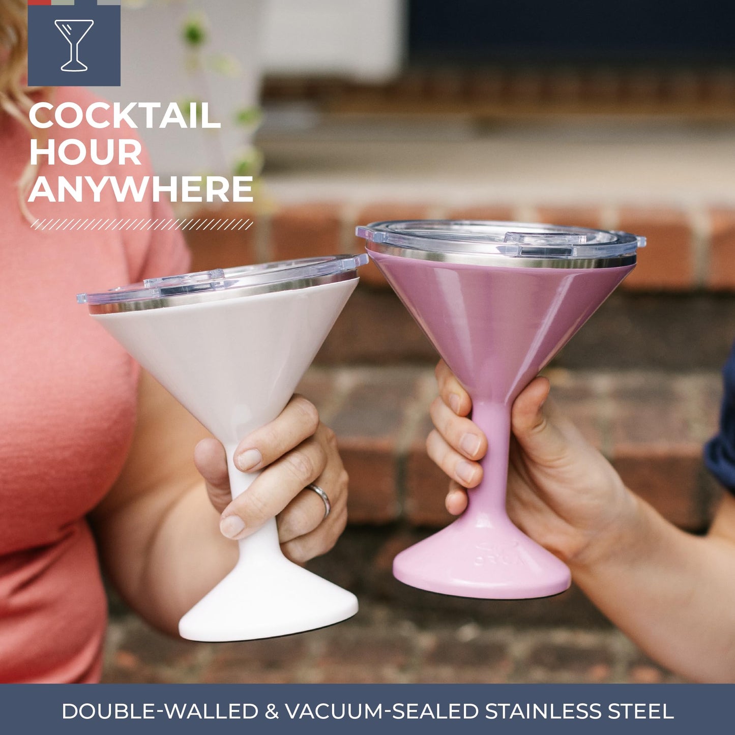 ORCA Tini 13oz Stainless Steel Martini Glass | Temperature Insulated Tumbler for Every Outdoor, Picnic, Poolside, Beach & Patio Party — Stainless Steel