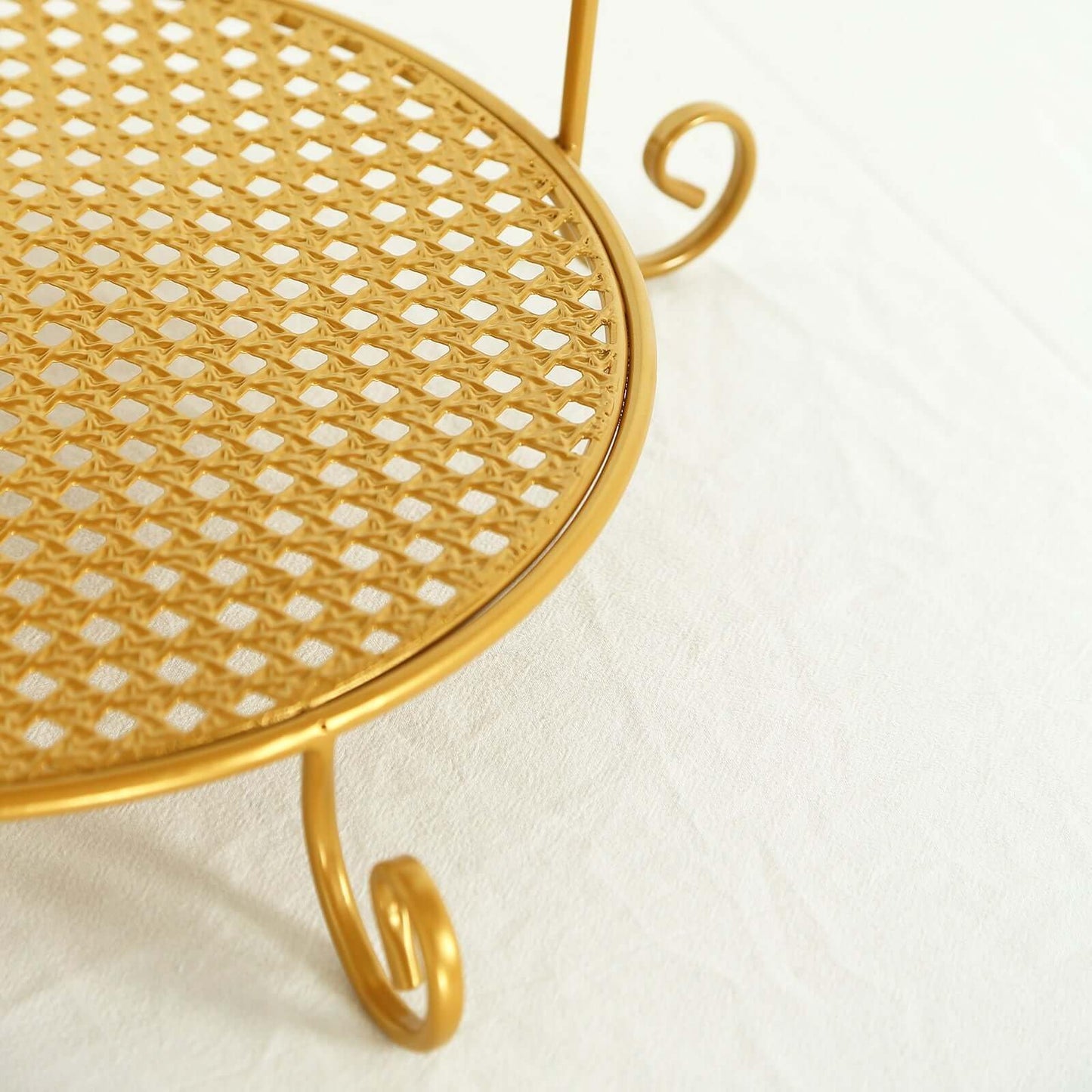 Efavormart 3-Tier Round Gold Metal Cake Stand with Crown Top, Cupcake Holder Dessert Display Stand - 32" Tall