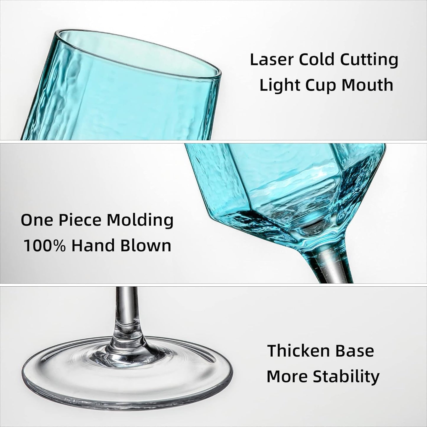Luminthra 8 Oz. Blue Crystal Champagne Flutes, Elegant Flutes Set of 2 for Weddings, Anniversaries, and Christmas (Blue) (Blue,2 count)