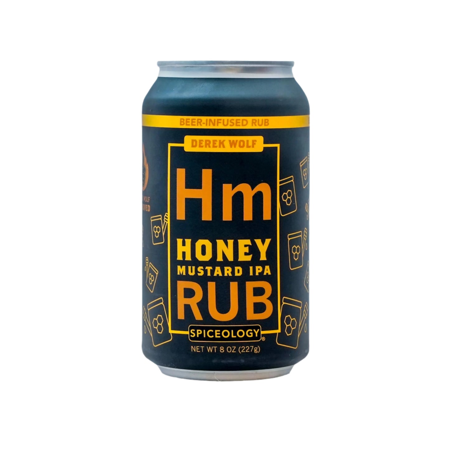 Spiceology & Derek Wolf - Honey Mustard IPA - Beer-Infused Barbecue Rubs, Spices and Seasonings - Use On: Beef, Chicken, Salmon, Shrimp, Duck, Veggies or Marinades - 8 oz Can with Resealable Lid