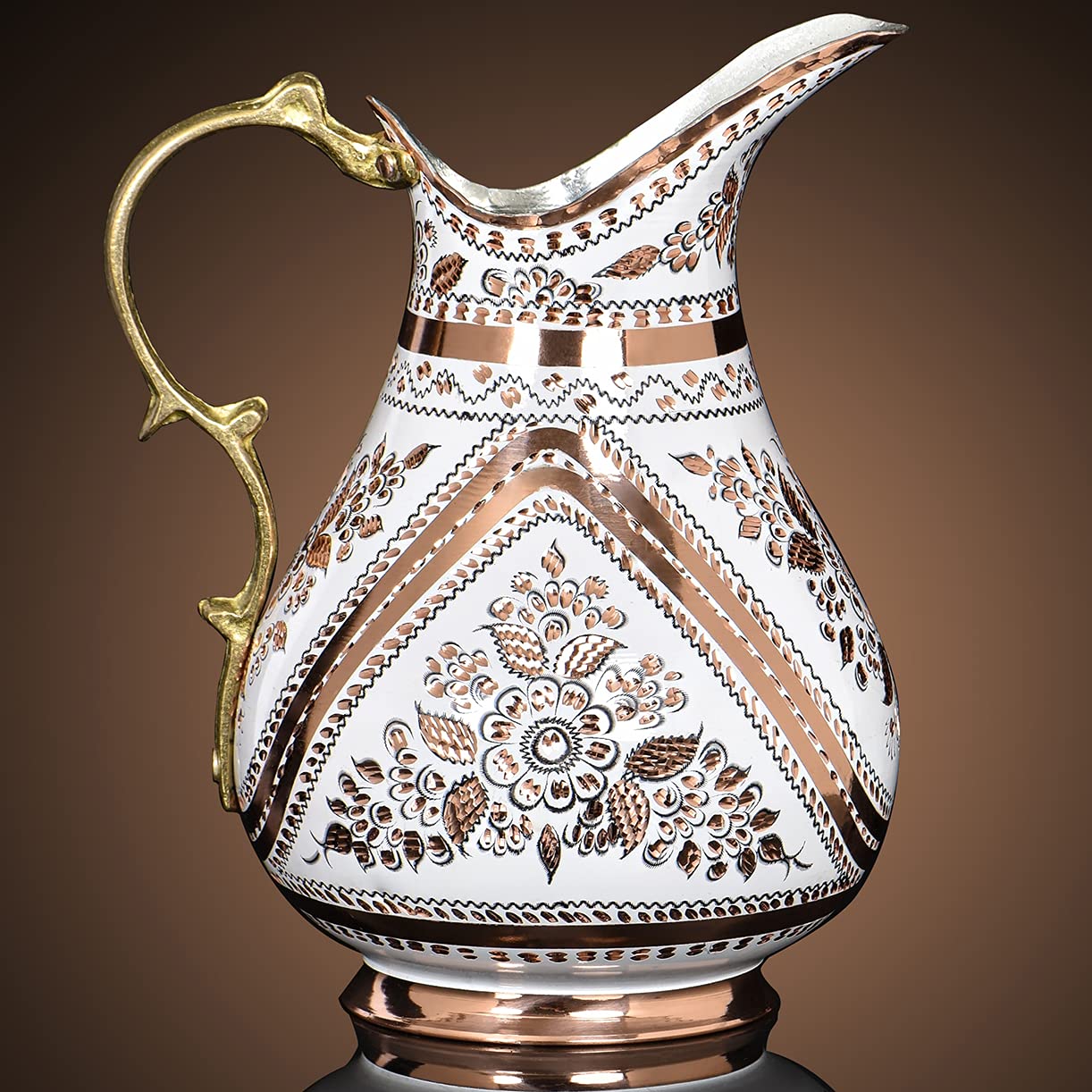 Copper Water Pitcher Jug for Drinking Hammered Ayurvedic Vessel Moscow Mule Metal Stainless Farmhouse Drinks Restaurant Kitchen Pure Container Silver Cups Milk Handmade Vintage Gallon Dispenser Fancy