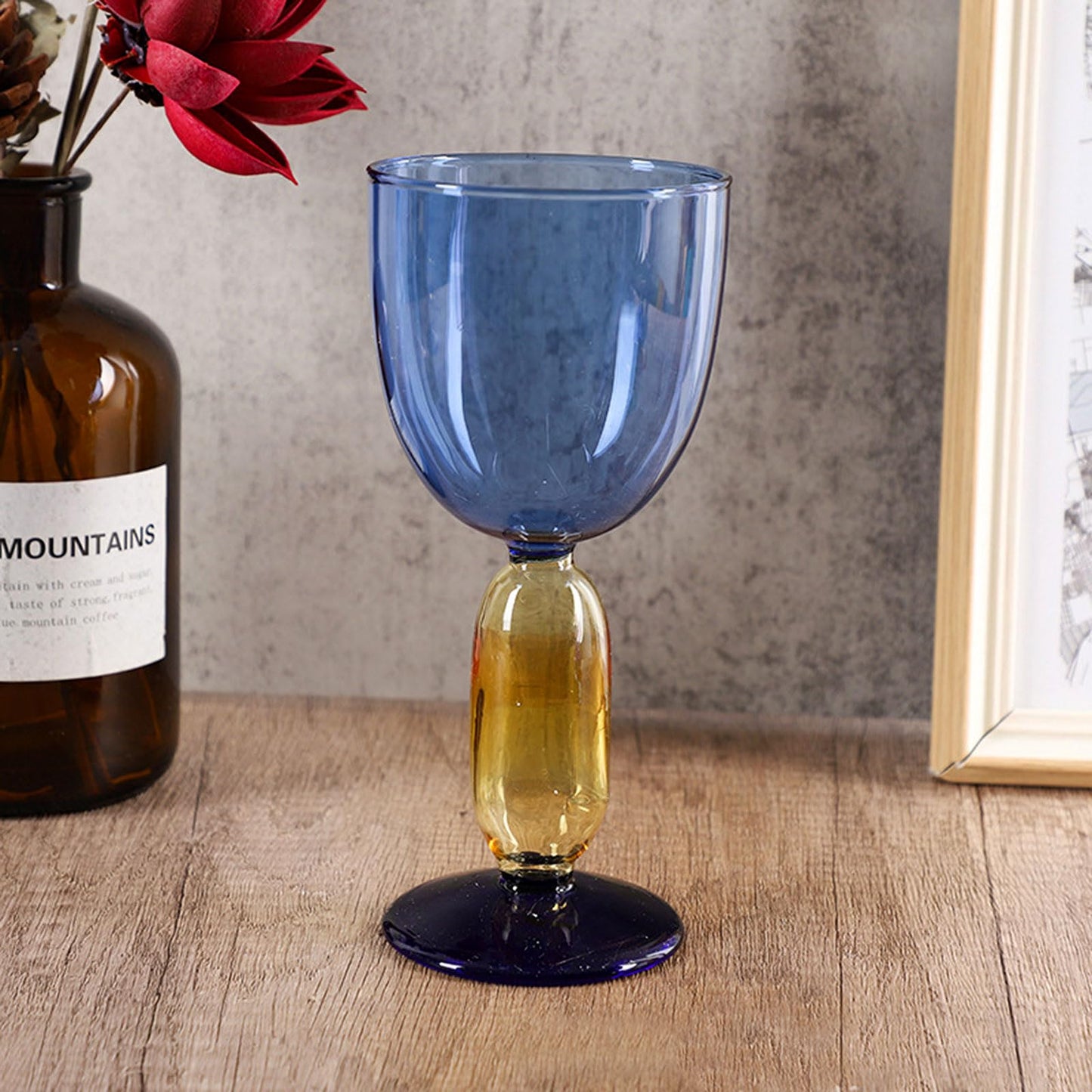 Creative Wine Glasses, 13.5 oz Red Wine Glass Colorful Wine Glass Goblet Wine Cocktail Juice Glass for Party Dinner Wedding Festival Kitchen Bar Celebration (1Pcs) (2)