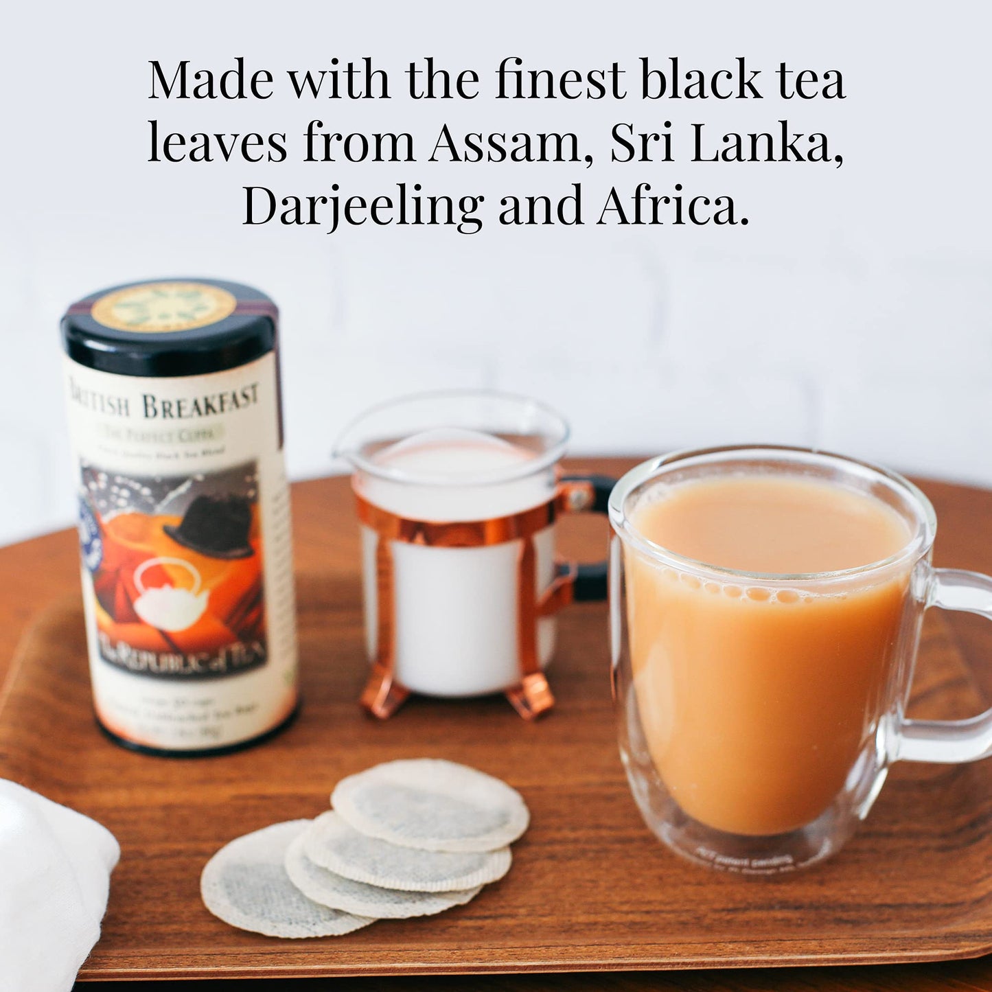 The Republic of Tea British Breakfast Tea 2.8 oz Tin, 50 Tea Bags, Gourmet Black Tea | Caffeinated