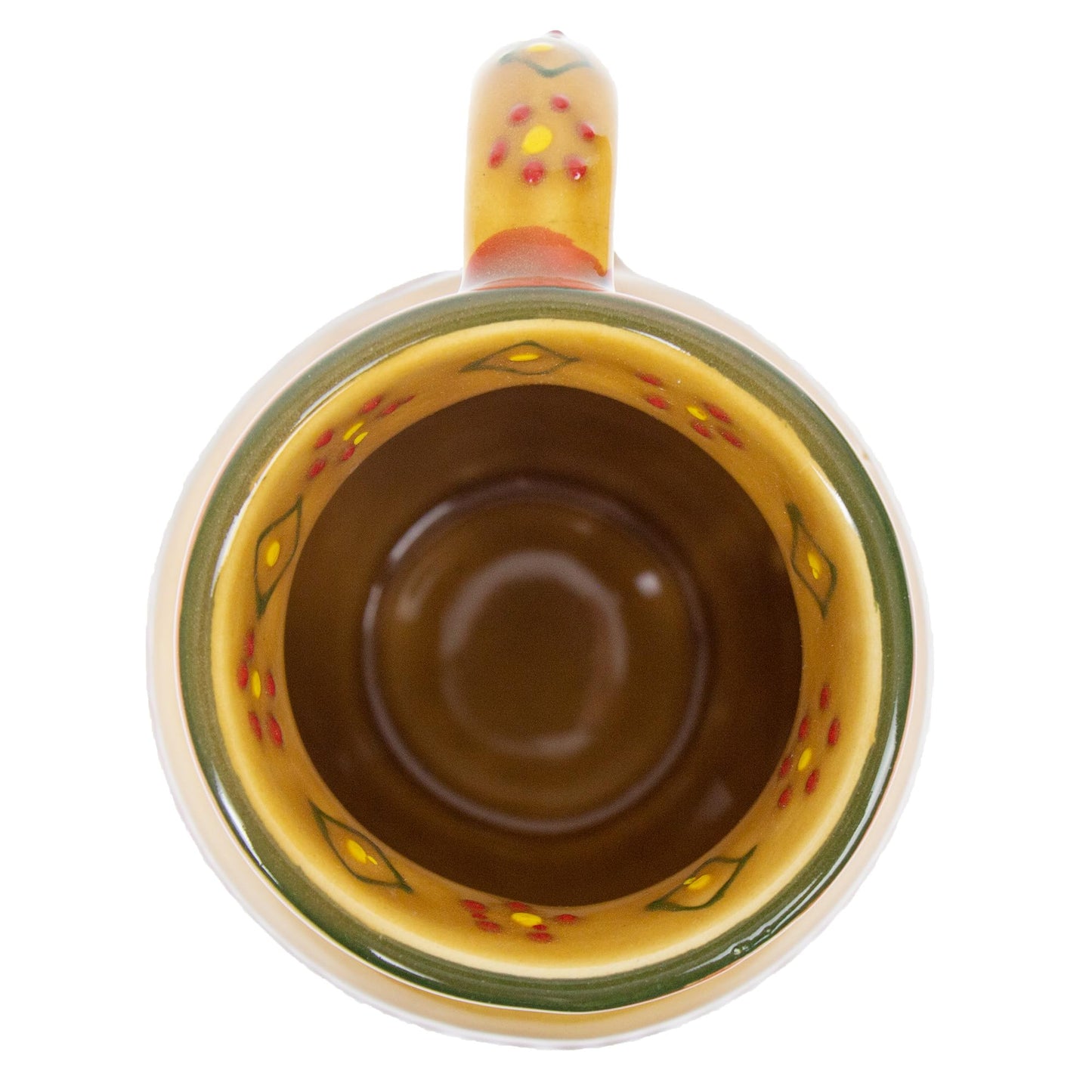 Global Crafts Encantada Handmade Hand-Painted Authentic Mexican Pottery Mugs (2-pack, Gold)