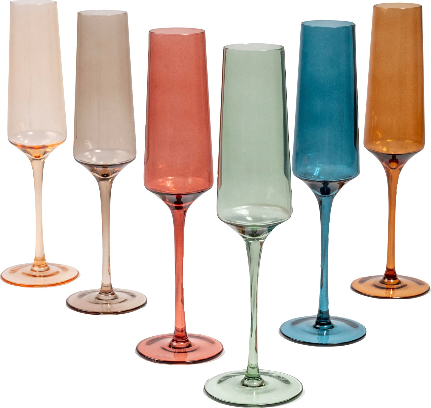 Saludi Colored Wine Glasses & Matching Champagne Flutes (as featured on Bachelor in Paradise)