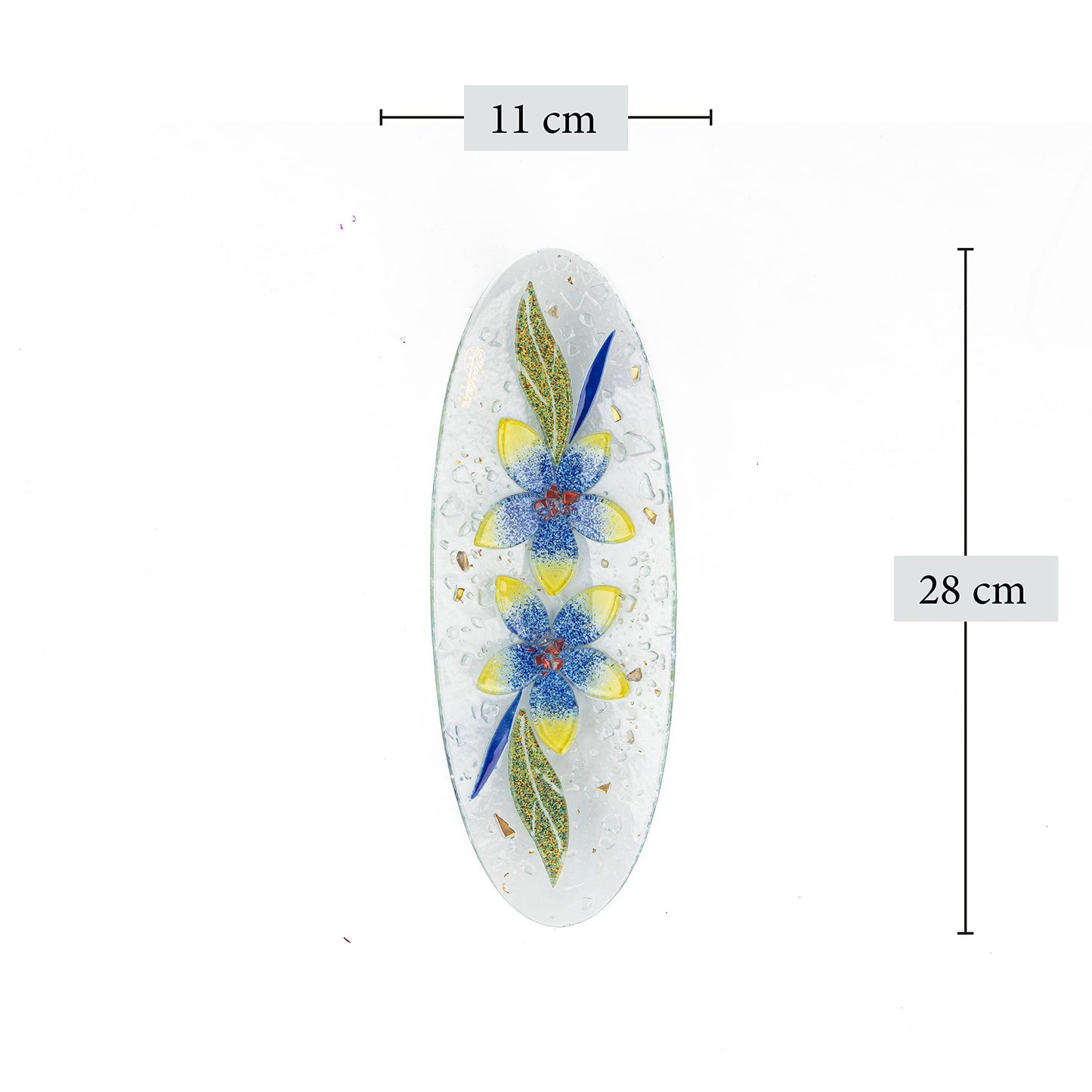Sospiri Venezia Glass Decorative Plate Murano Glass Decorative Bowl, Gift Decoration Centerpiece Floral Decor, Catchall Bowl Catchall Tray for Entrance Table Console Living Room Dining Table 11"x4"