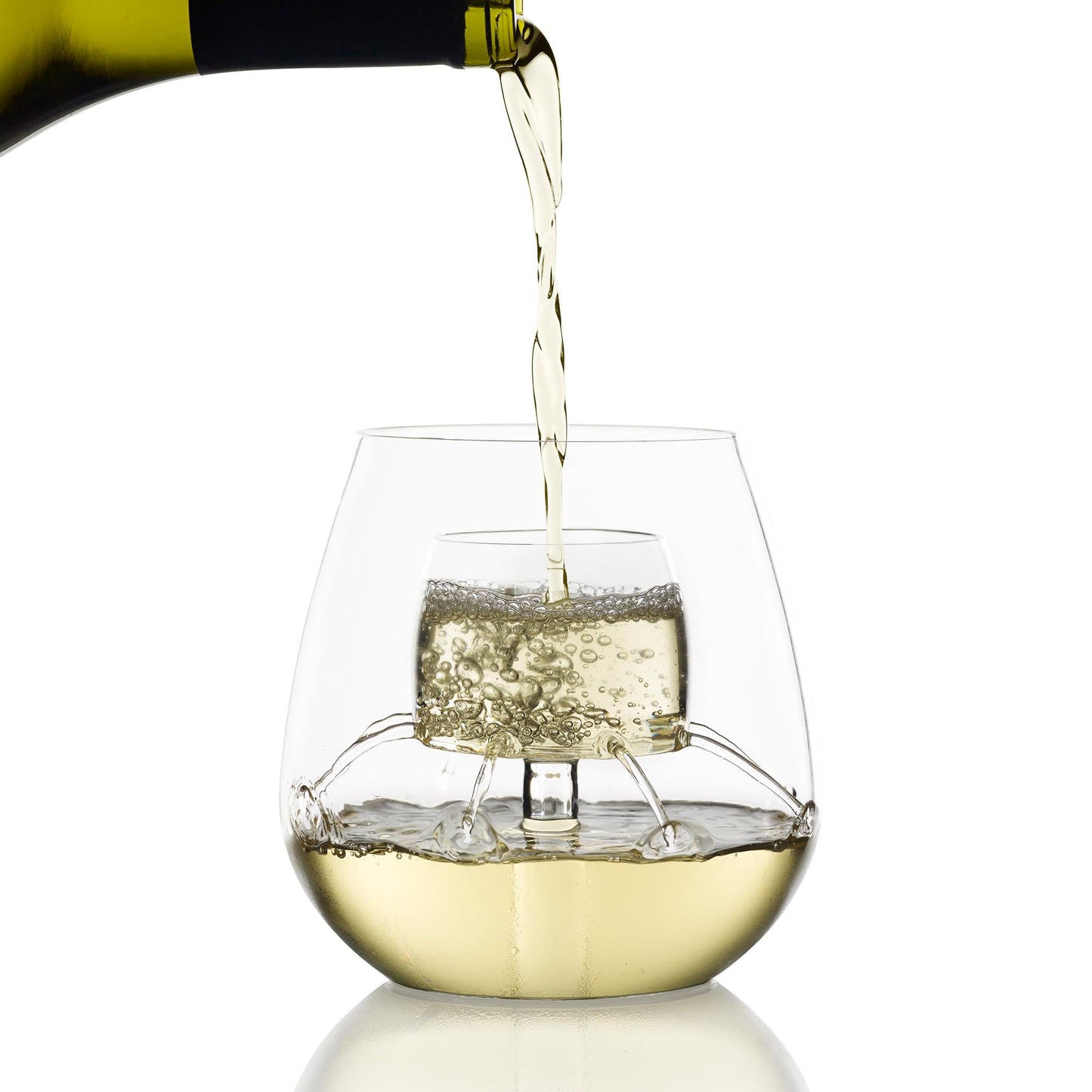Stemless Aerating Wine Glasses (Set of 2) by Chevalier Collection – Patented Wine Glasses with Built In Aerator