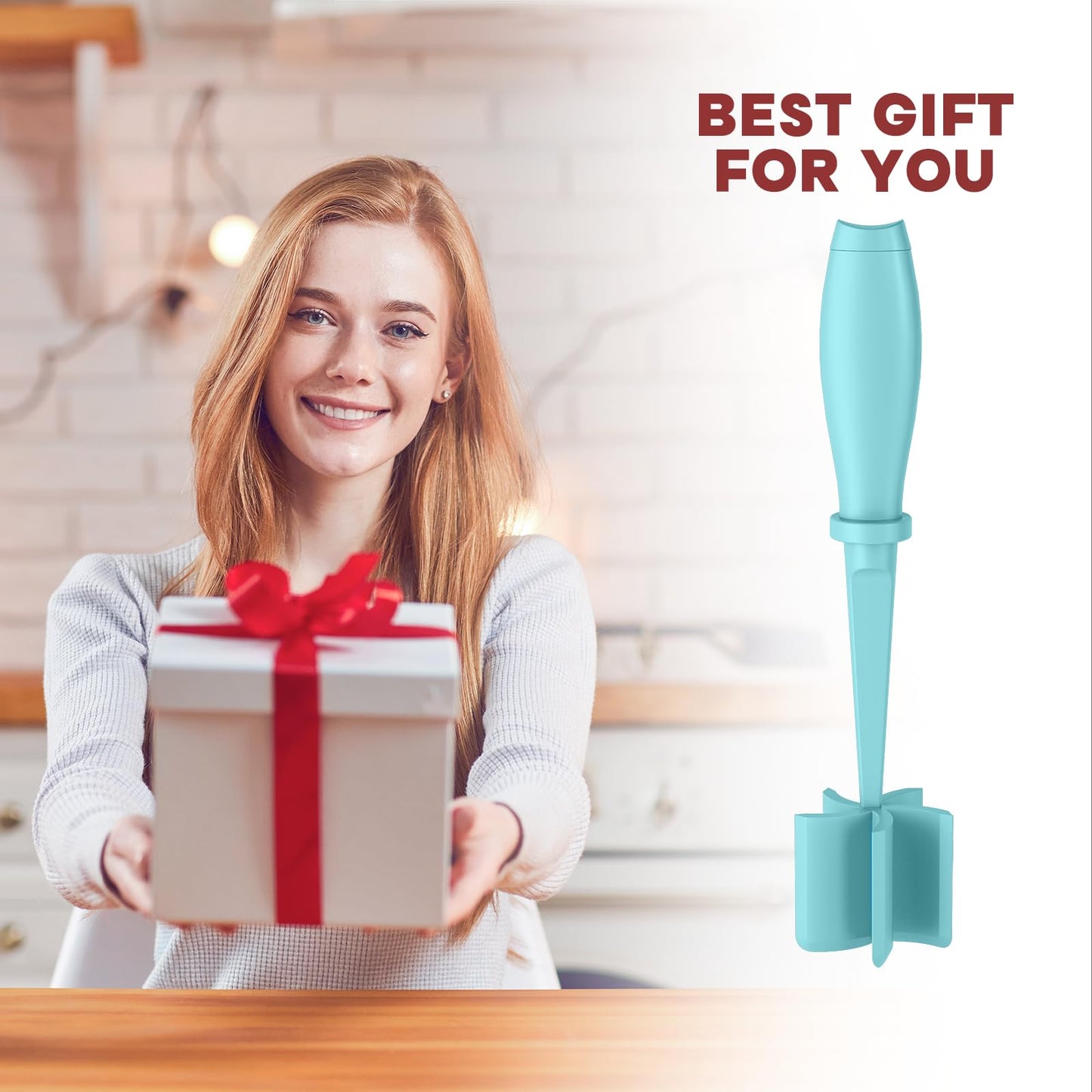 Meat Chopper, Hamburger Chopper, Premium Heat Resistant Masher and Smasher for Hamburger Meat, Ground Beef, Ground Turkey and More, Nylon Ground Beef Chopper Tool and Meat Fork, Mix Chopper-Aqua