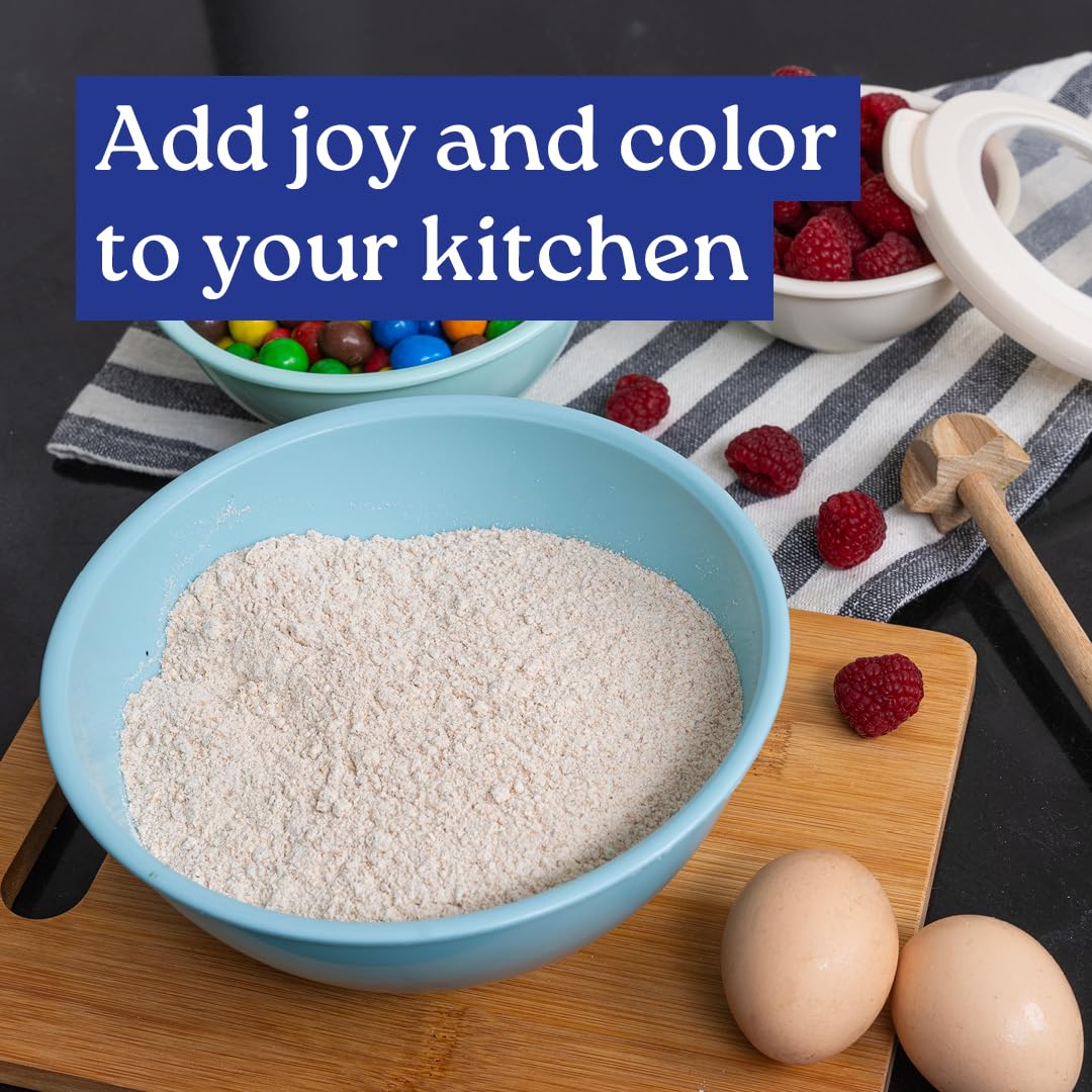 WHYSKO Mixing Bowl Set, 12 Piece Colorful Plastic Mixing Bowls with Lids Set for Food Prep Storage and Serving, Dishwasher Safe Microwave Safe for Kitchen Baking Cooking