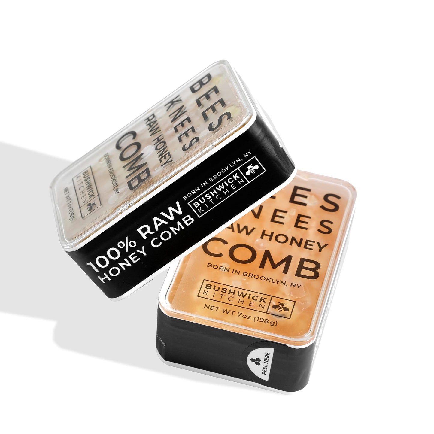 Bees Knees Raw Honeycomb, 100% Edible, All-Natural Gourmet Honeycomb in Double Sealed Packaging, Acacia Honey Comb with Sweet, Light Flavor, Foodie Gifts, Tea Gifts, Unique Gift Ideas (7 Oz.)