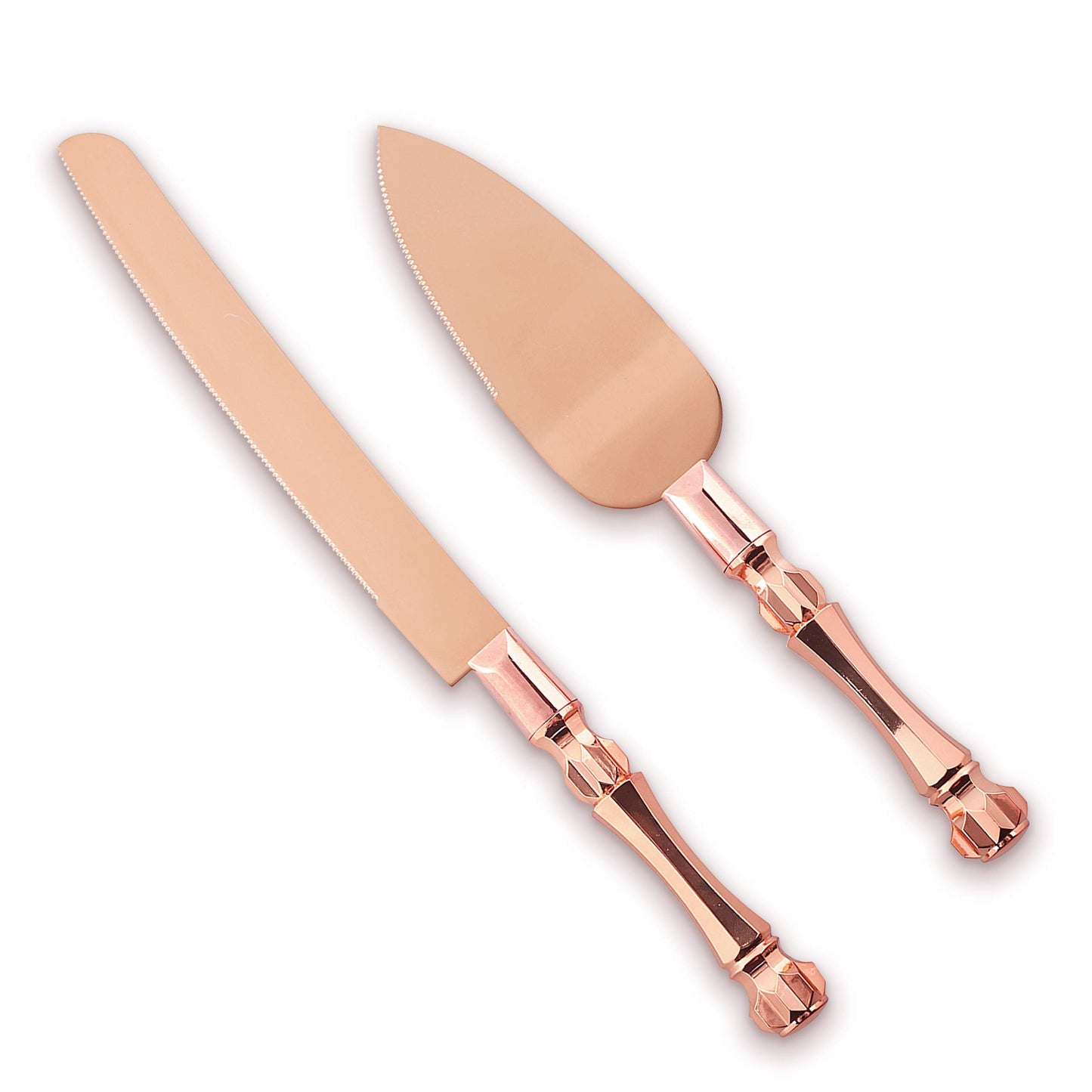 Homi Styles Wedding Cake knife and Server Set | Elegant Rose Gold Color Premium 420 Stainless Steel plated Blades | Cake & Pie Serving Set for Wedding Cake, Birthdays, Anniversaries, Parties