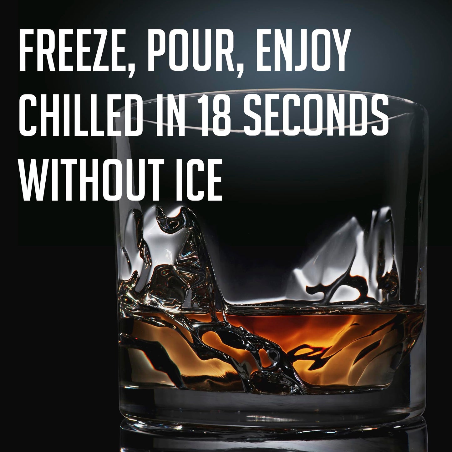 LIITON Heavy Crystal Whiskey Glasses Gift Set, Thick Freezable Bourbon Glass 1lb Each, Premium Whiskey Gifts for Men, Frozen Crystal Chills Cocktails