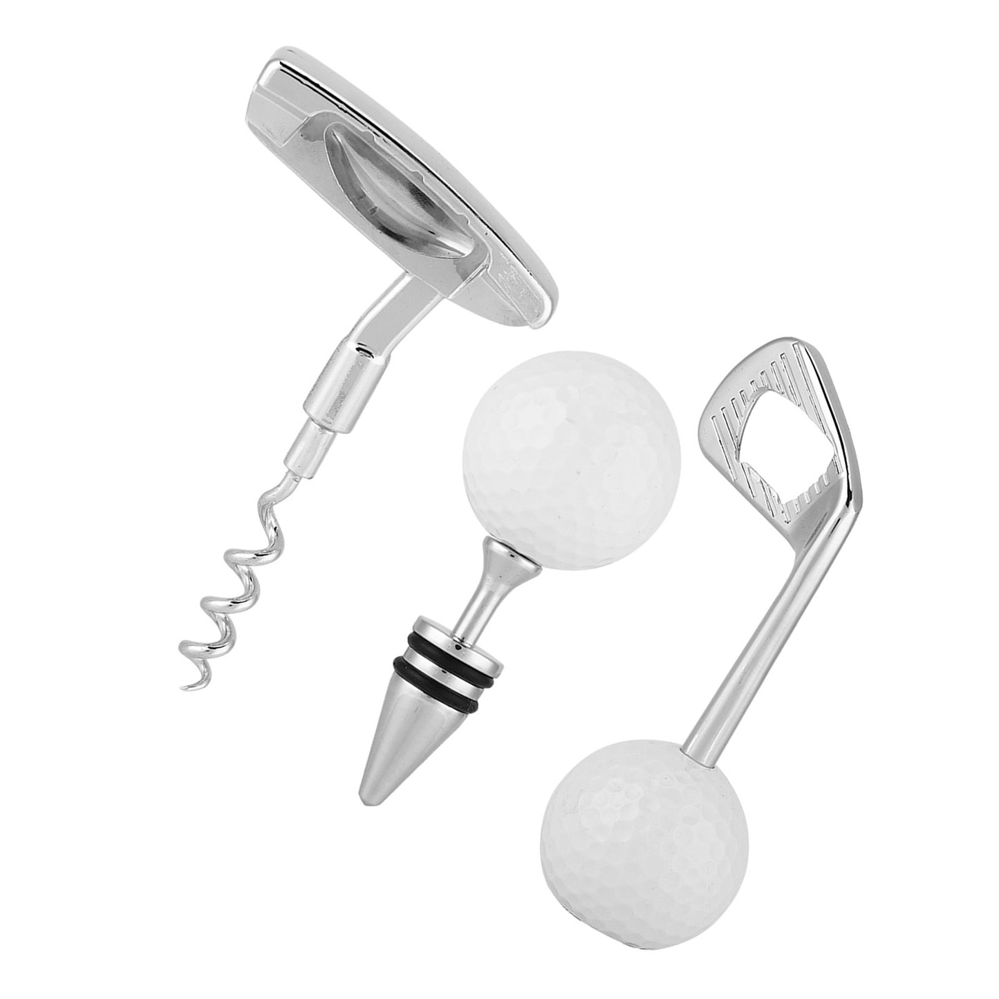 For That Golfer You Love! Golf-Shaped Wine Corkscrew and Beer Bottle Opener Set