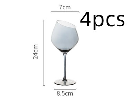 Smoky Grey or Amber Wine Glass with Oblique Mouth