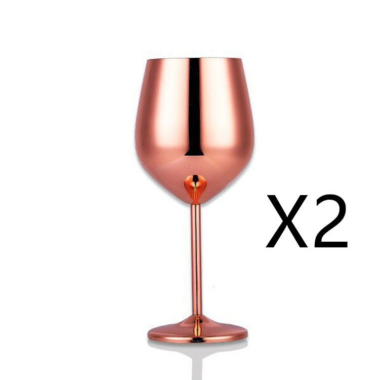 Stainless Steel Wine Glass in Silver, Gold or Rose Gold Color