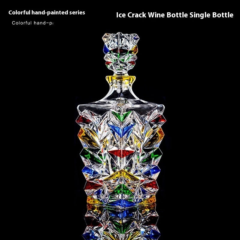 Colorful Handpainted Spirits or Wine Decanter Bottle
