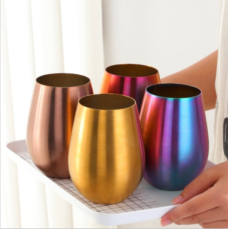 Colorful Stainless Steel Wine Glass