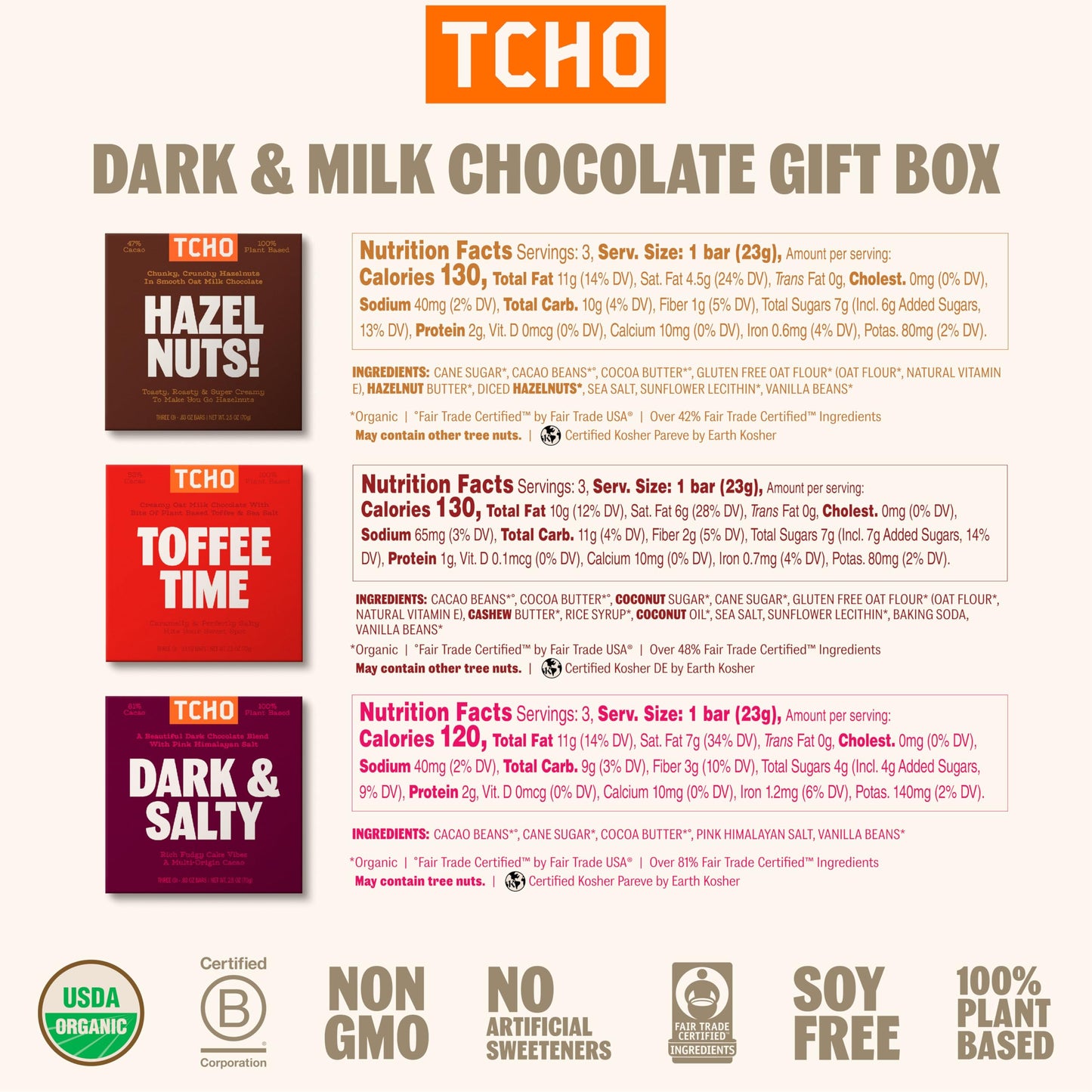 6-Bar Dark Chocolate Variety Pack | Single Origin, Plant Based, Organic & Fair Trade | Non GMO, Non-Dairy, Vegan, Soy Free (2.5 Oz. each) - Perfect Organic Chocolate Gift Box for Any Occasion